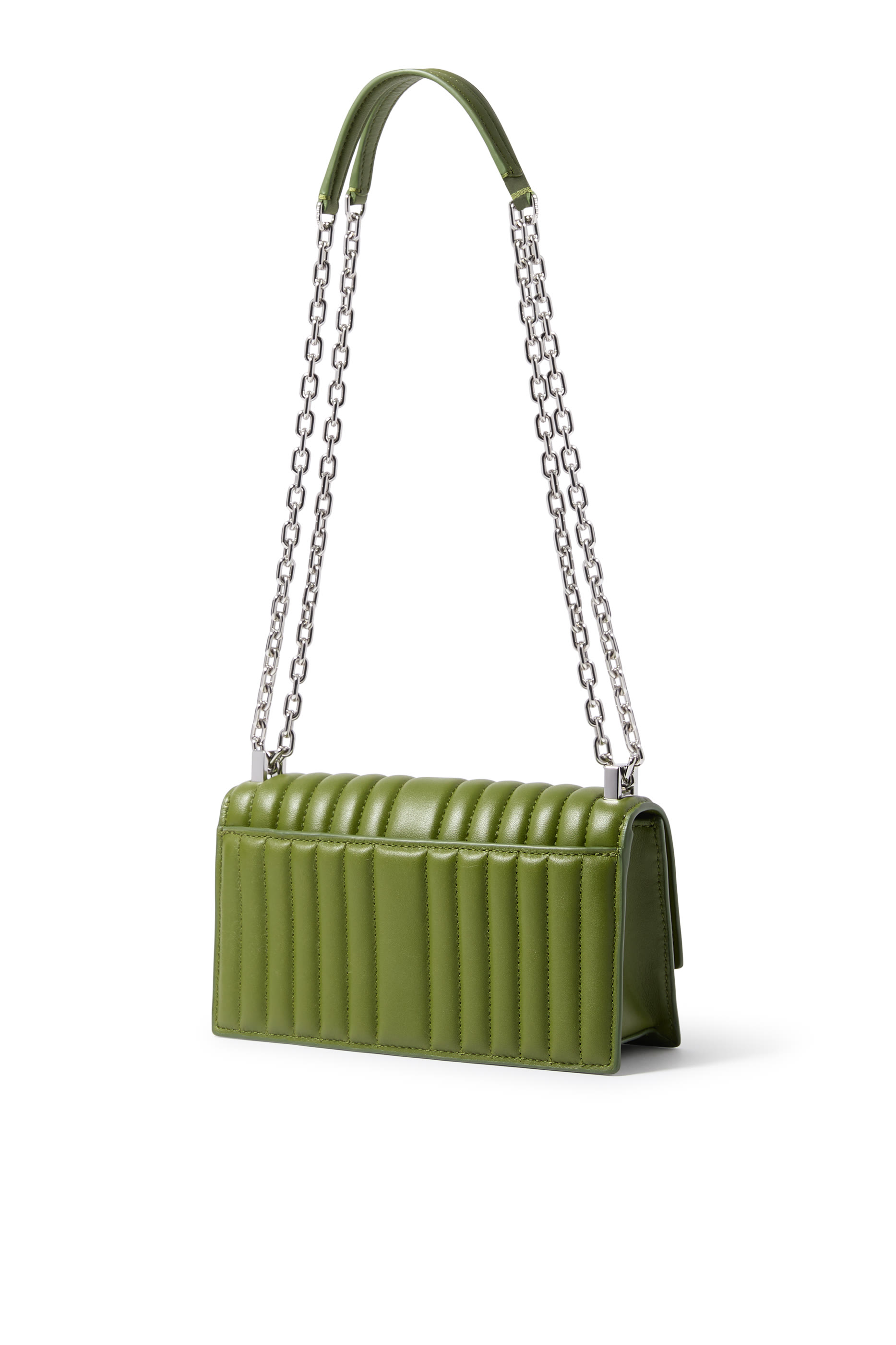 حقيبة كروس بودي ديكو صغيرة بغطاء قلاب وسلسلة جلد مبطن