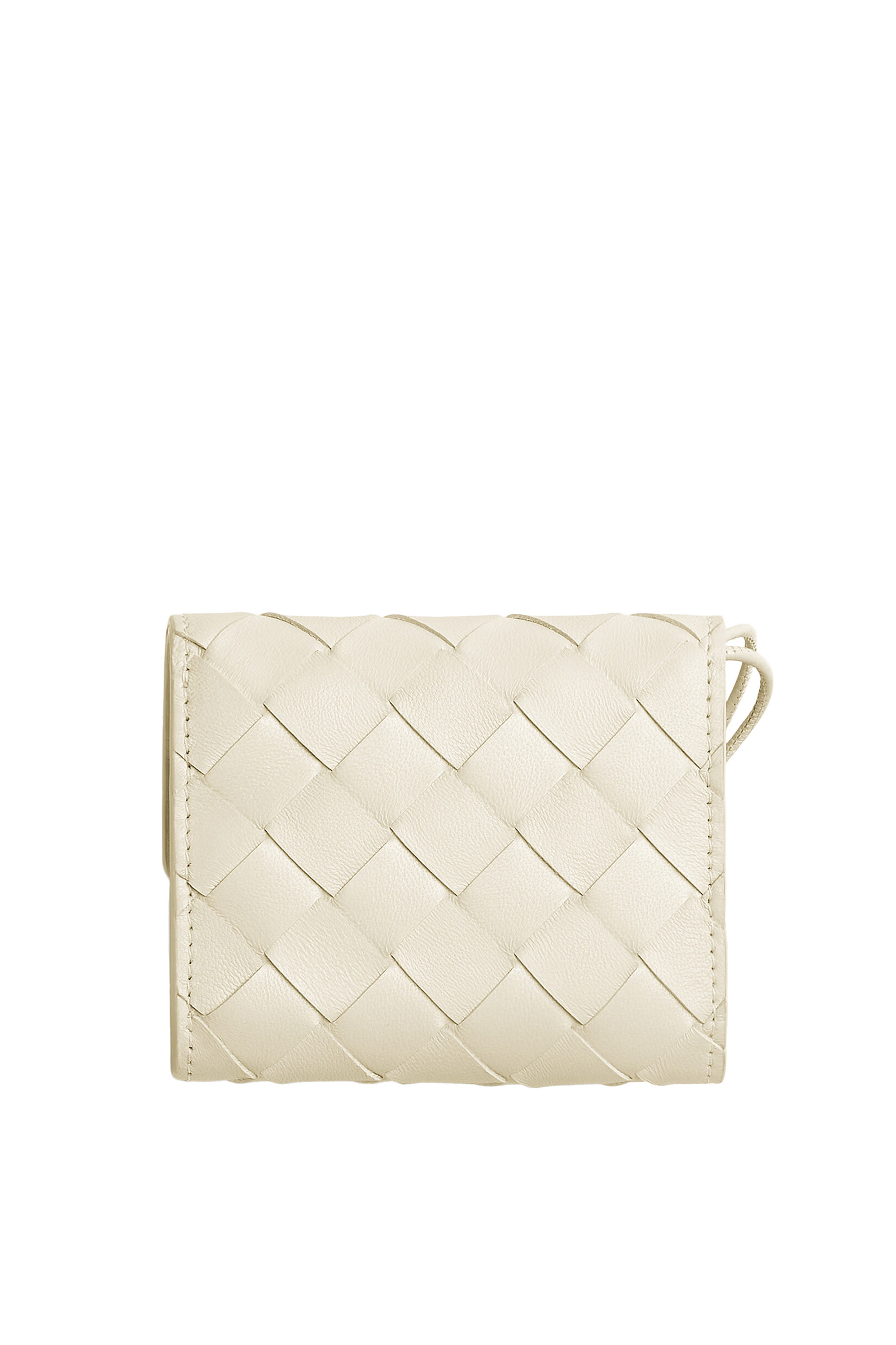 محفظة أنديامو ثلاثية الطي بسحاب جلد عجل مجدول