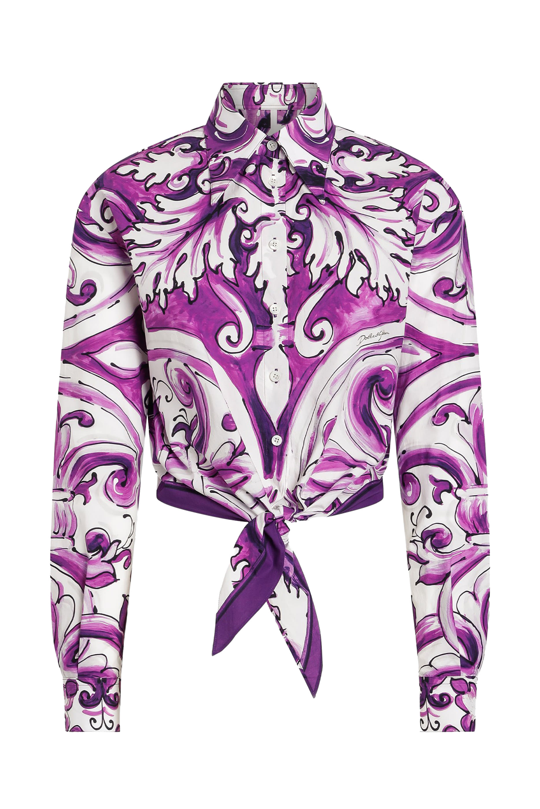 قميص بنقشة مايولكا بوبلين