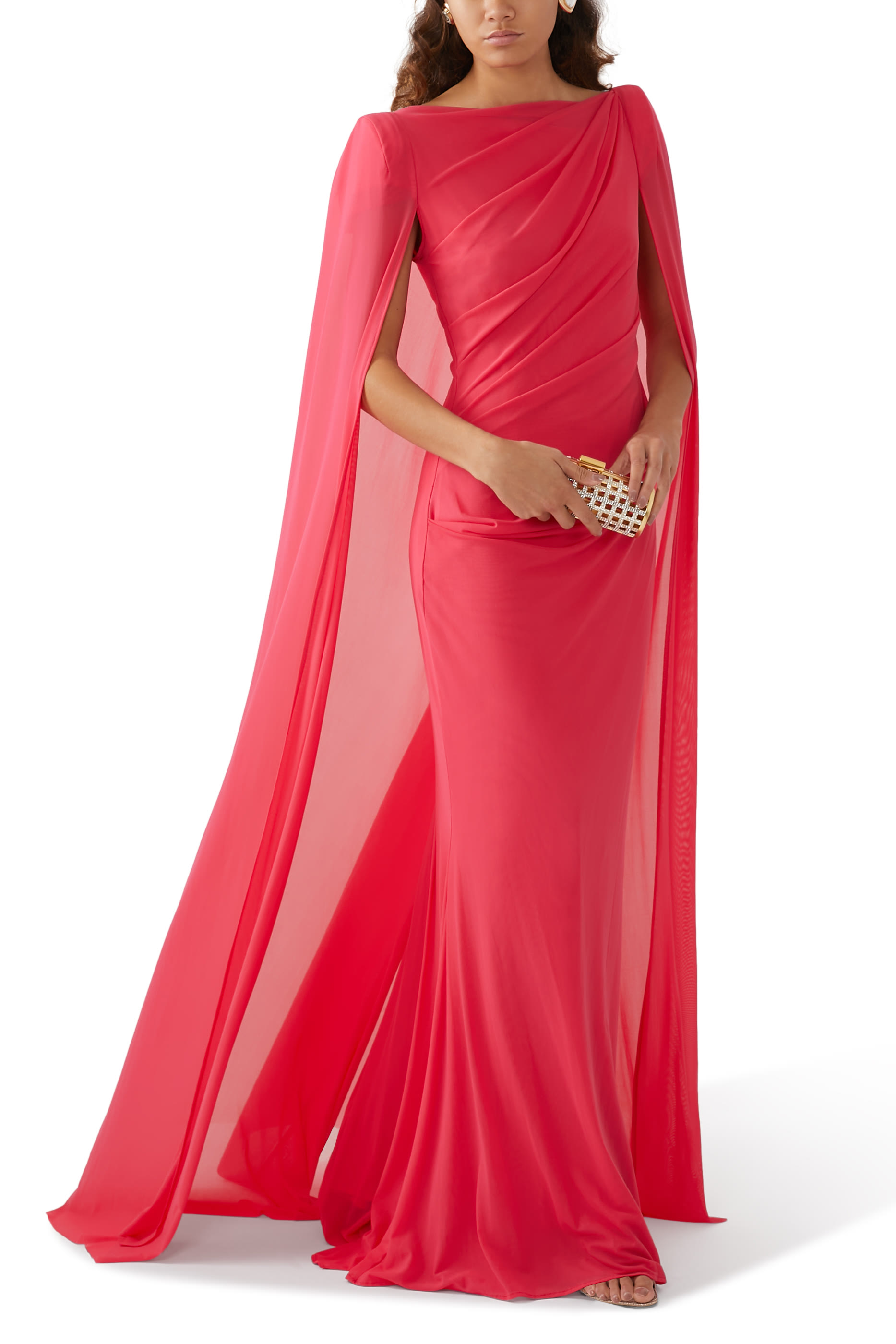 فستان بكاب وأكمام طويلة