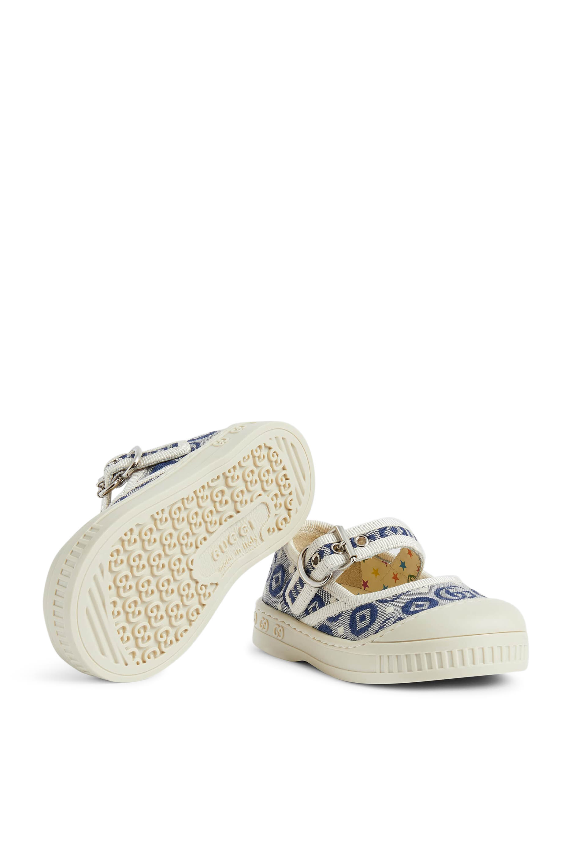 حذاء بالرينا للأطفال قماش قنب بكعب مسطح وحرفي شعار الماركة