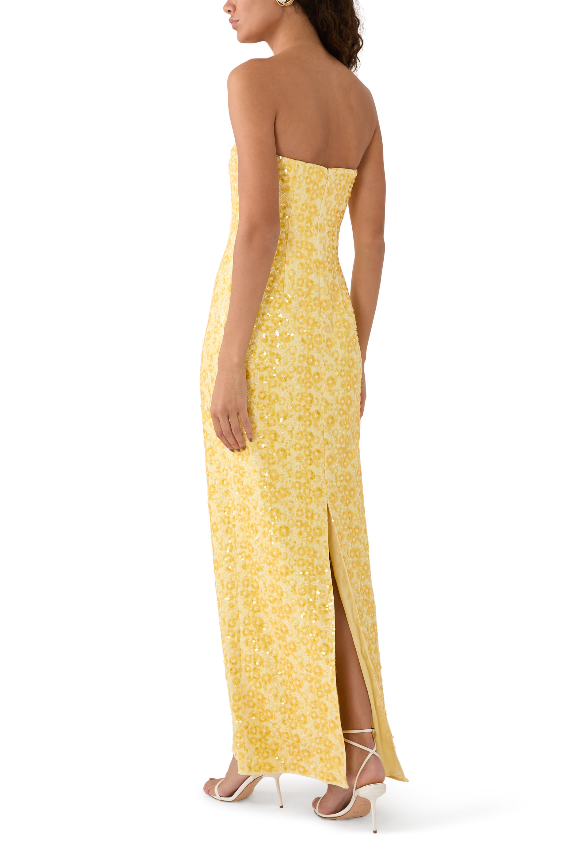 فستان سافيا بدون حمالات مطرز