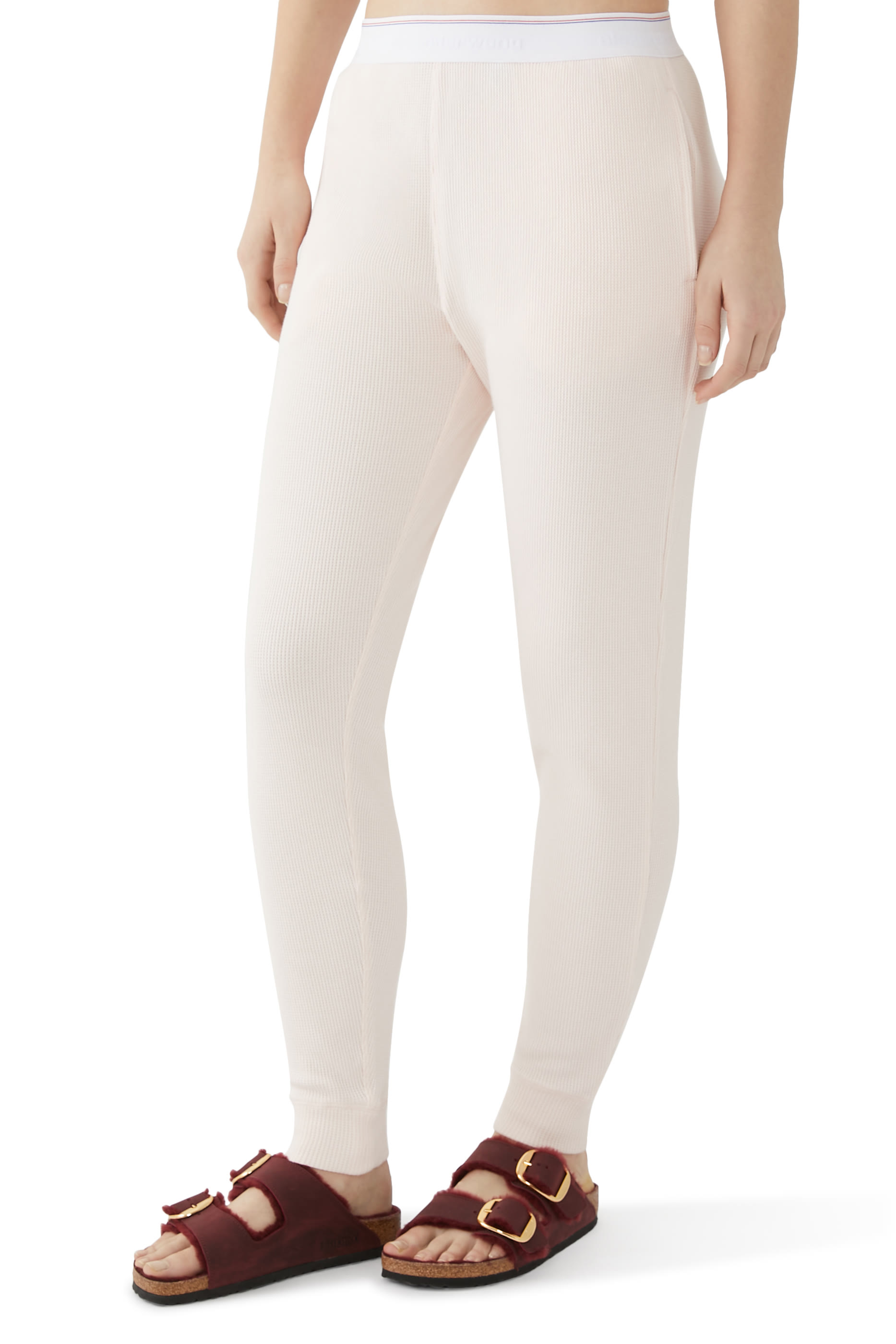 بنطال رياضي وافل مزين بكريستال مثبت حراريا