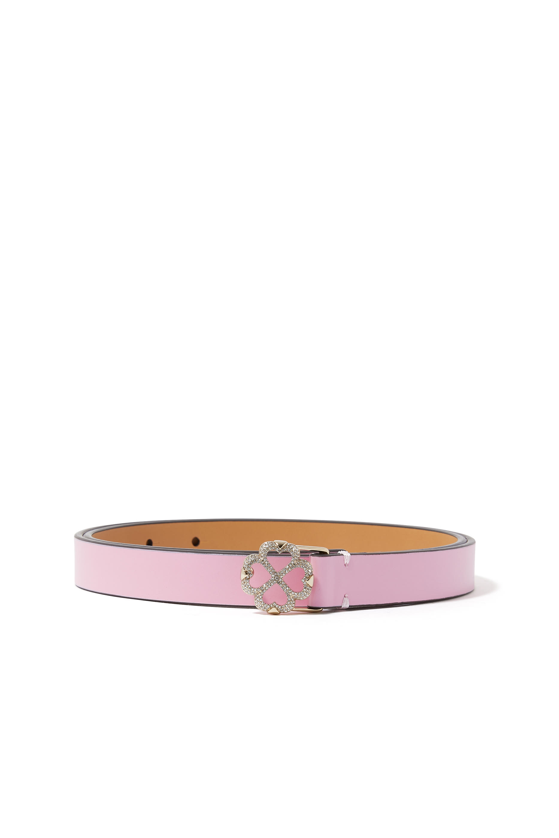 حزام بإبزيم على شكل زهرة بقلوب بستوني مرصعة بأحجار بافيه