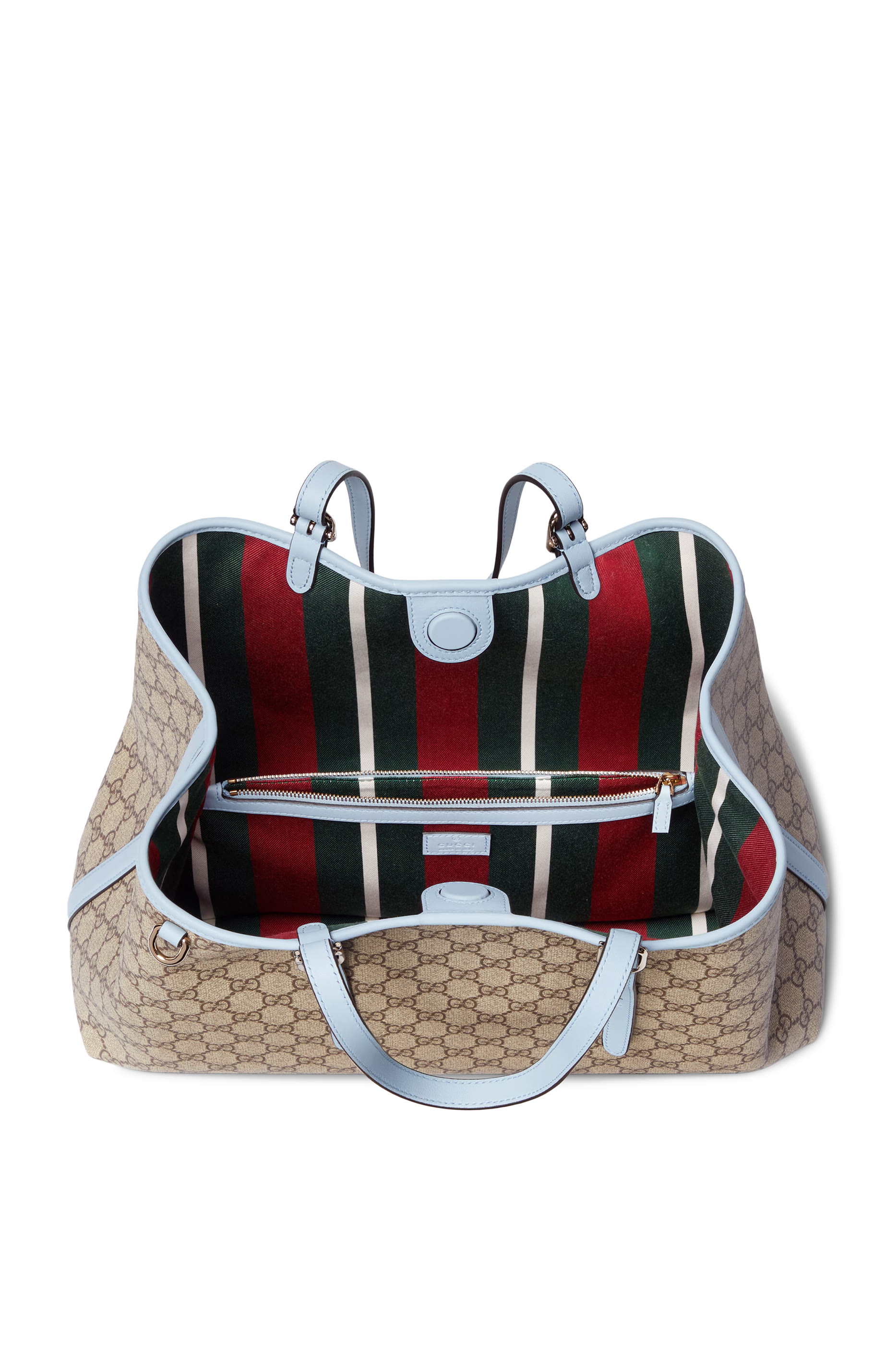 حقيبة يد كبيرة بنقشة شعار حرفي الماركة