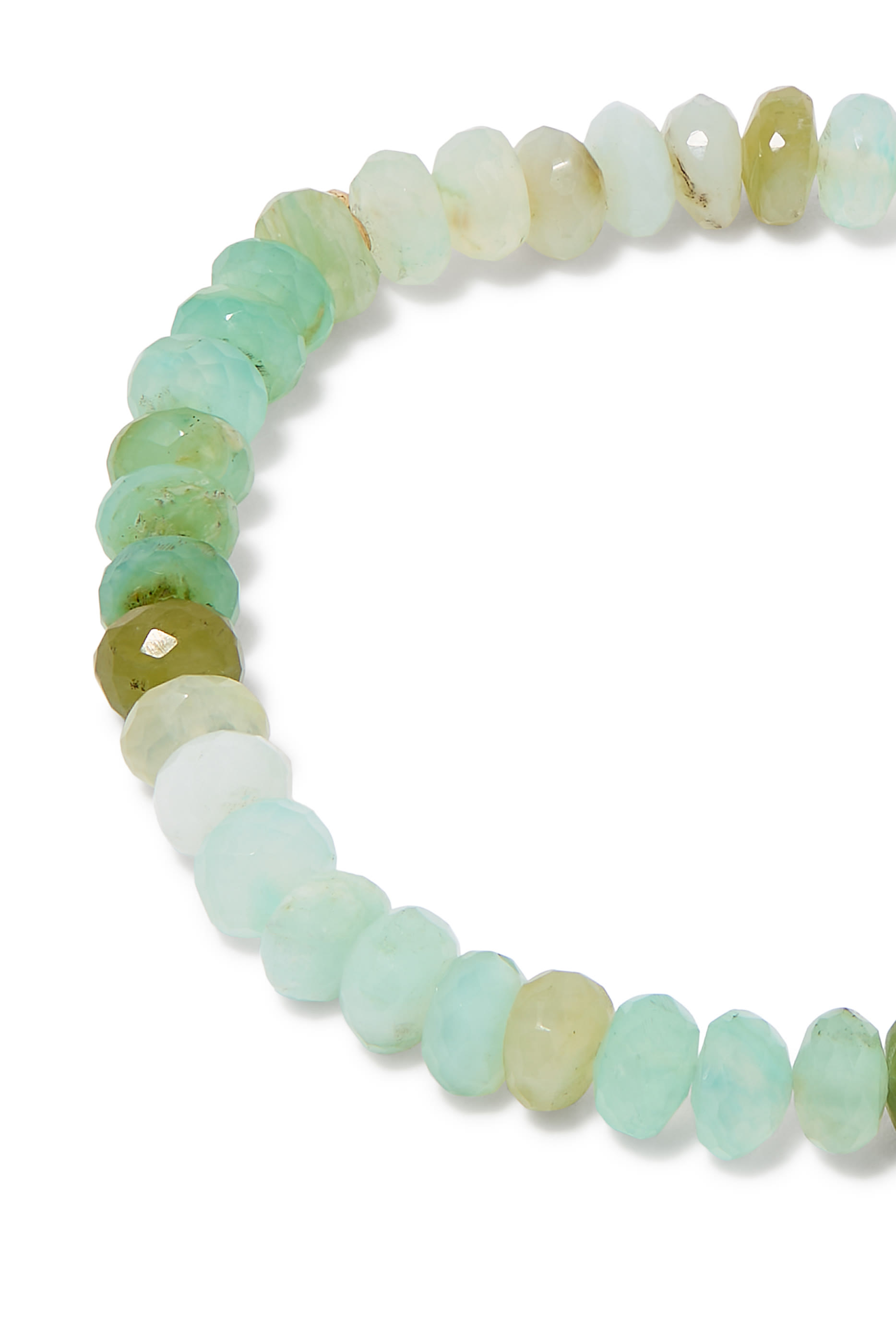 Tiny Hummingbird Beaded Bracelet, 14k Yellow Gold & Peruvian Opal