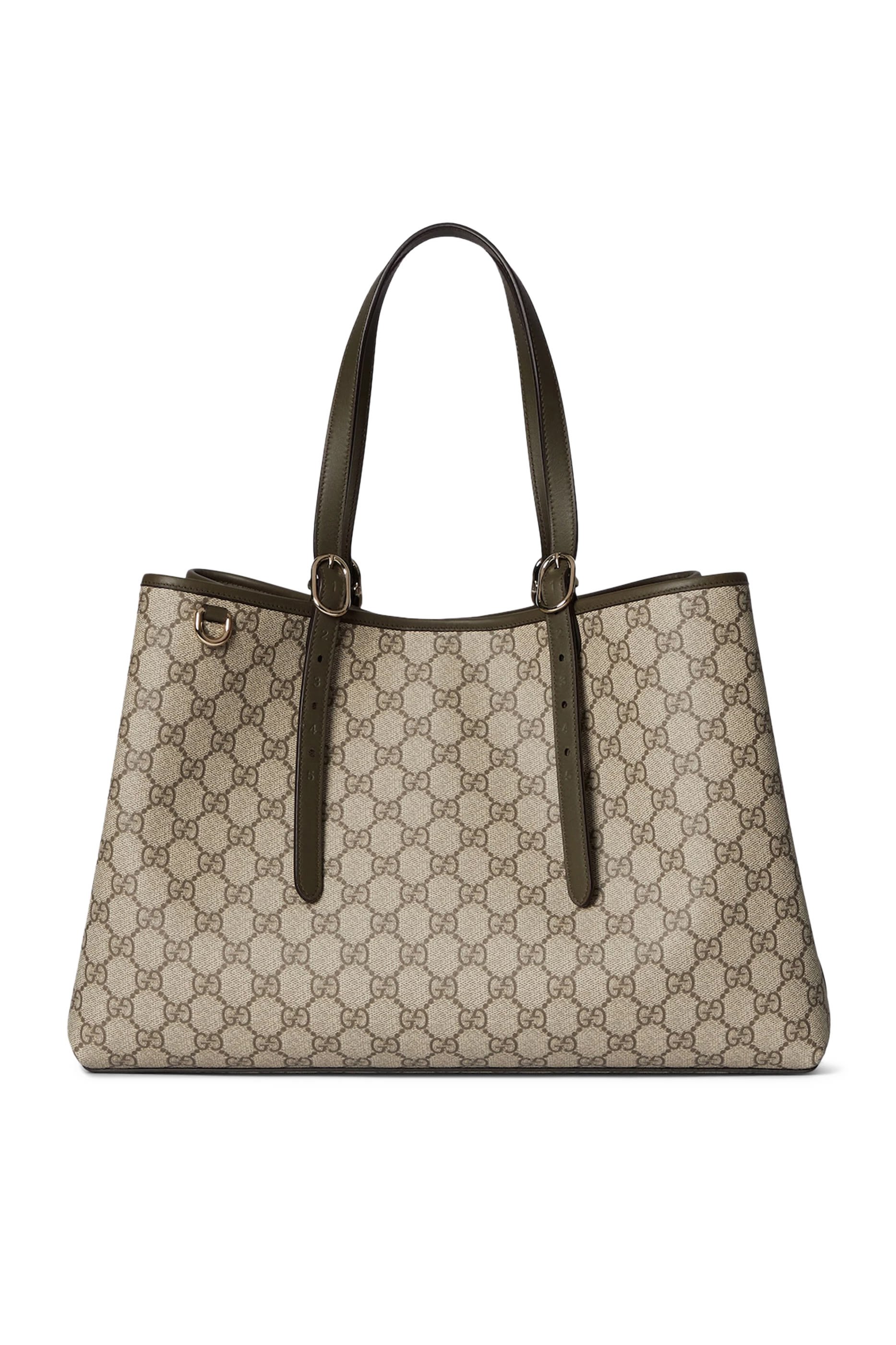 حقيبة يد كبيرة بنقشة حرفي شعار الماركة