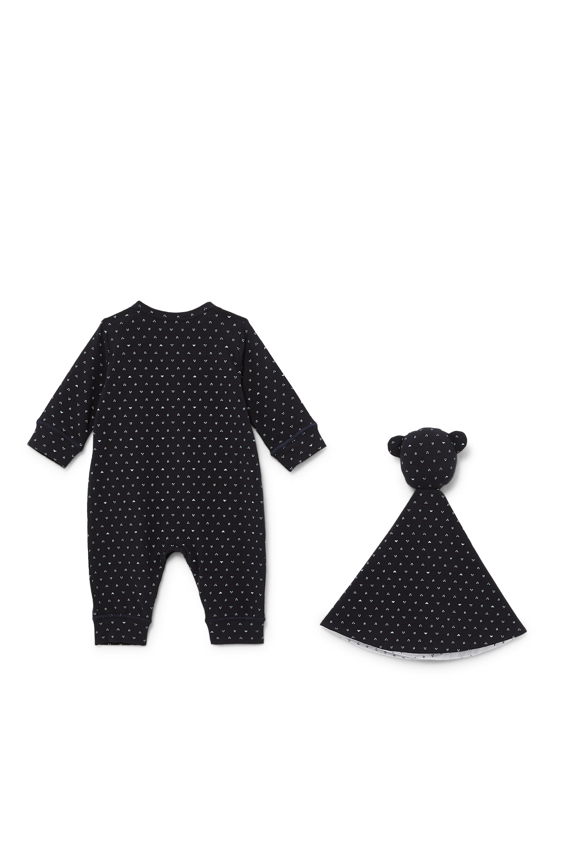 طقم جمبسوت ولحاف بطبعة دب مانغا وشعار الماركة