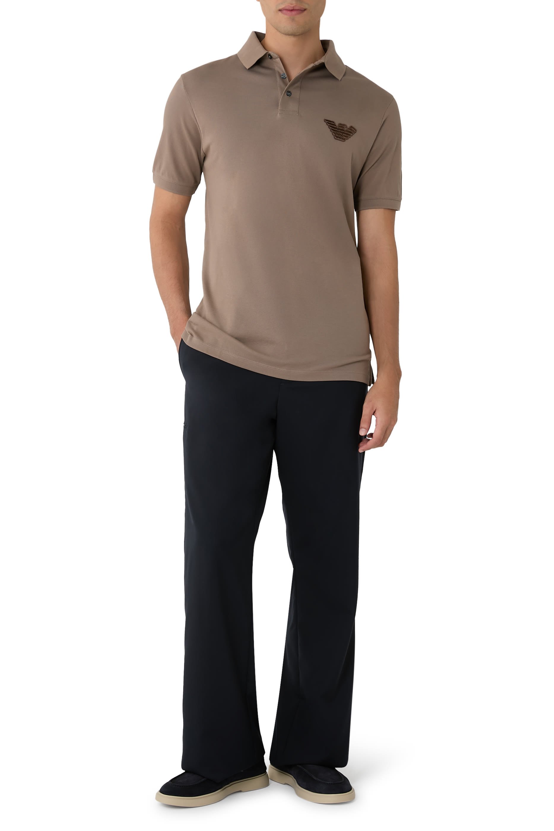 Eagle Patch Piqué Jersey Polo Shirt