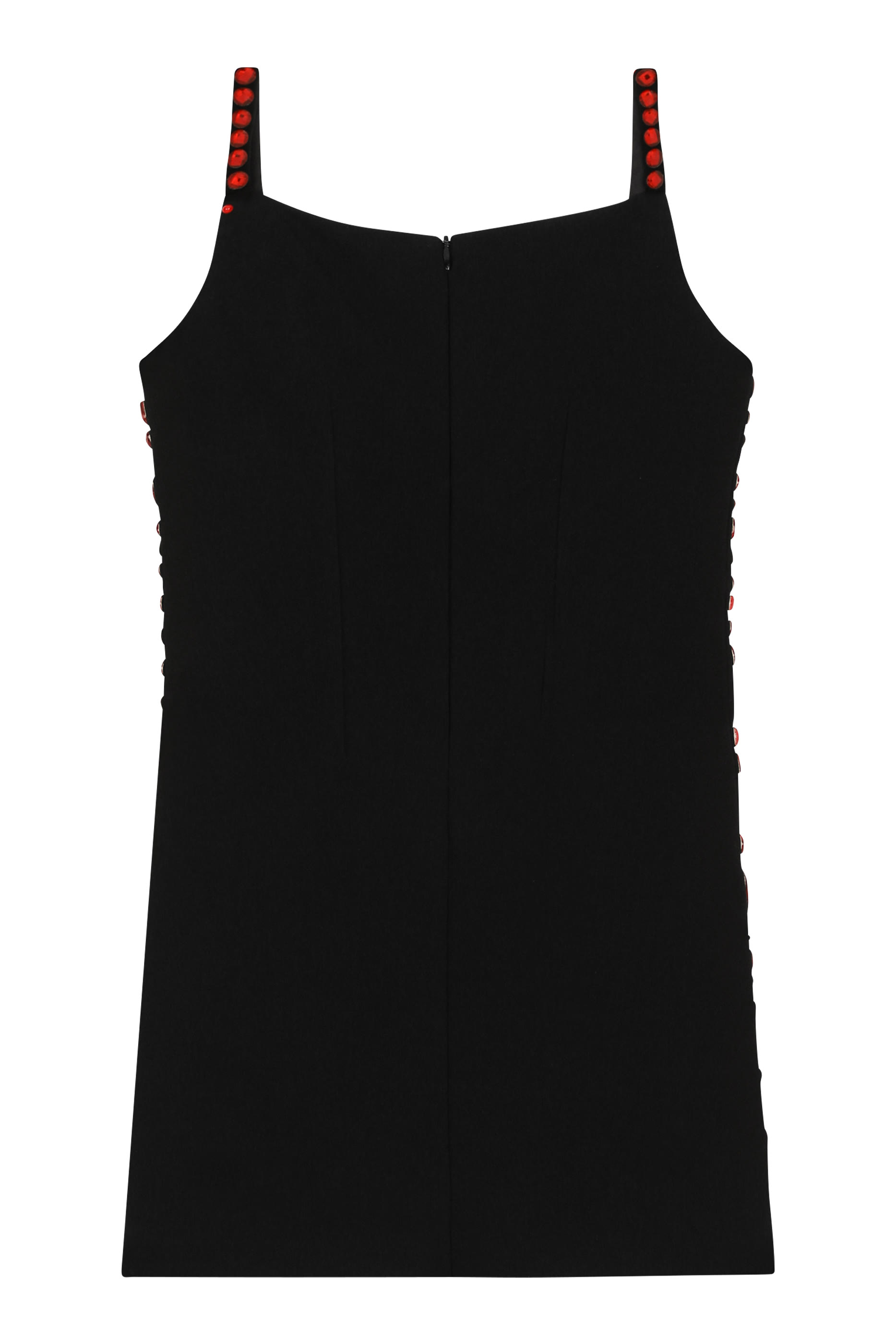 فستان بلا أكمام مزين بأحجار الراين