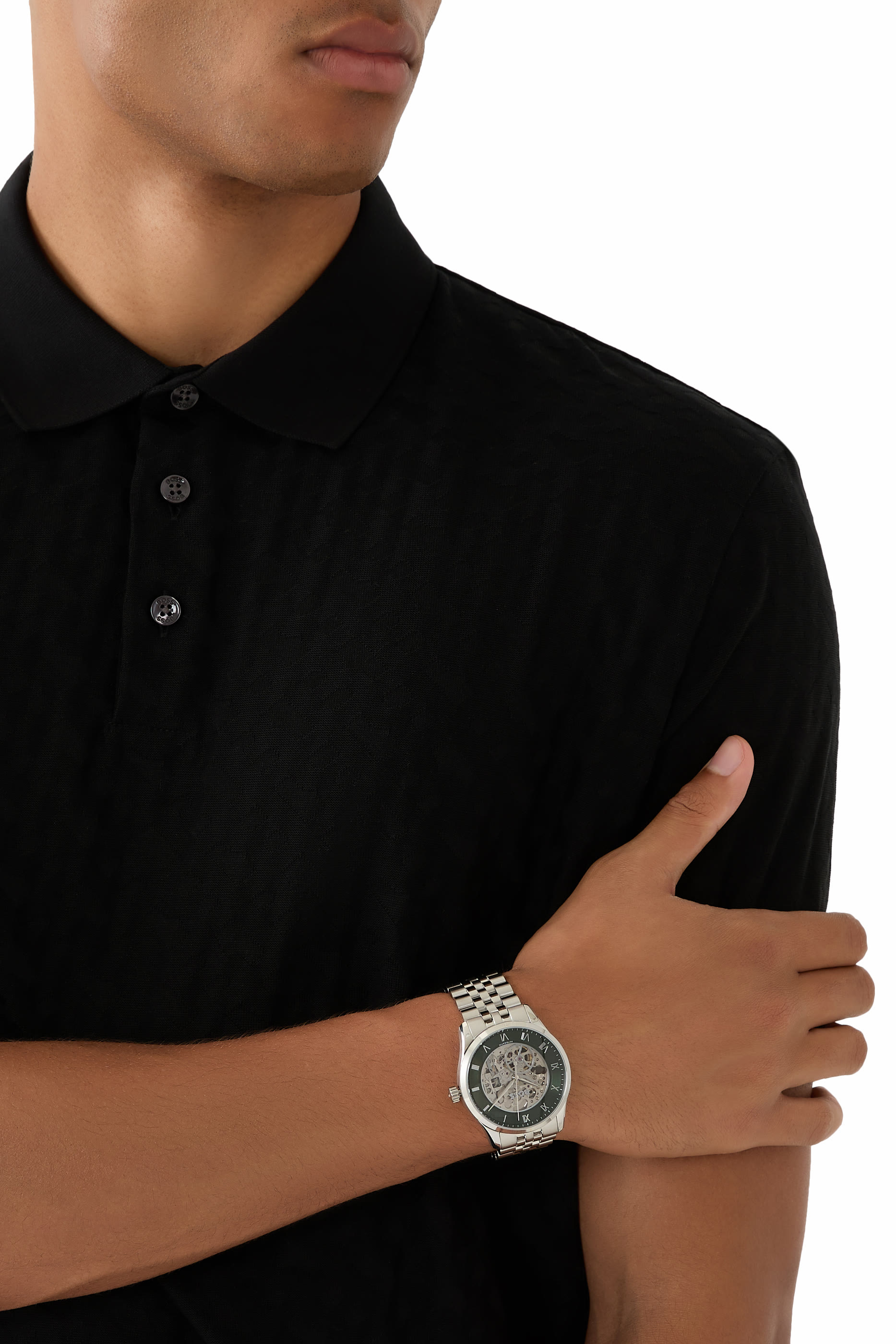 ساعة برينسيبل أوتوماتيكية بهيكلية مرئية ستانلس ستيل