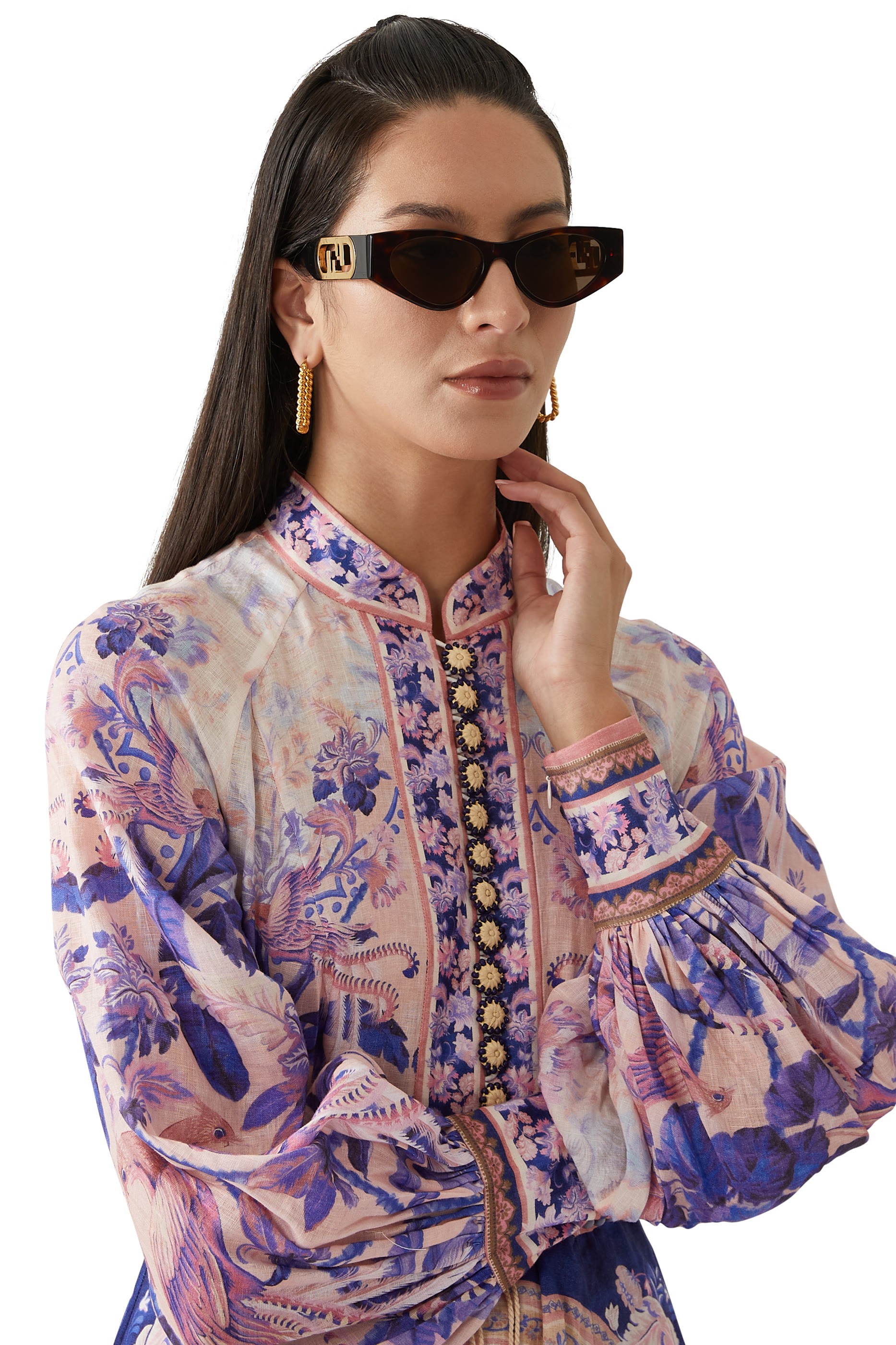 نظارة شمسية بتصميم عين قطة وزخارف "O'Lock"