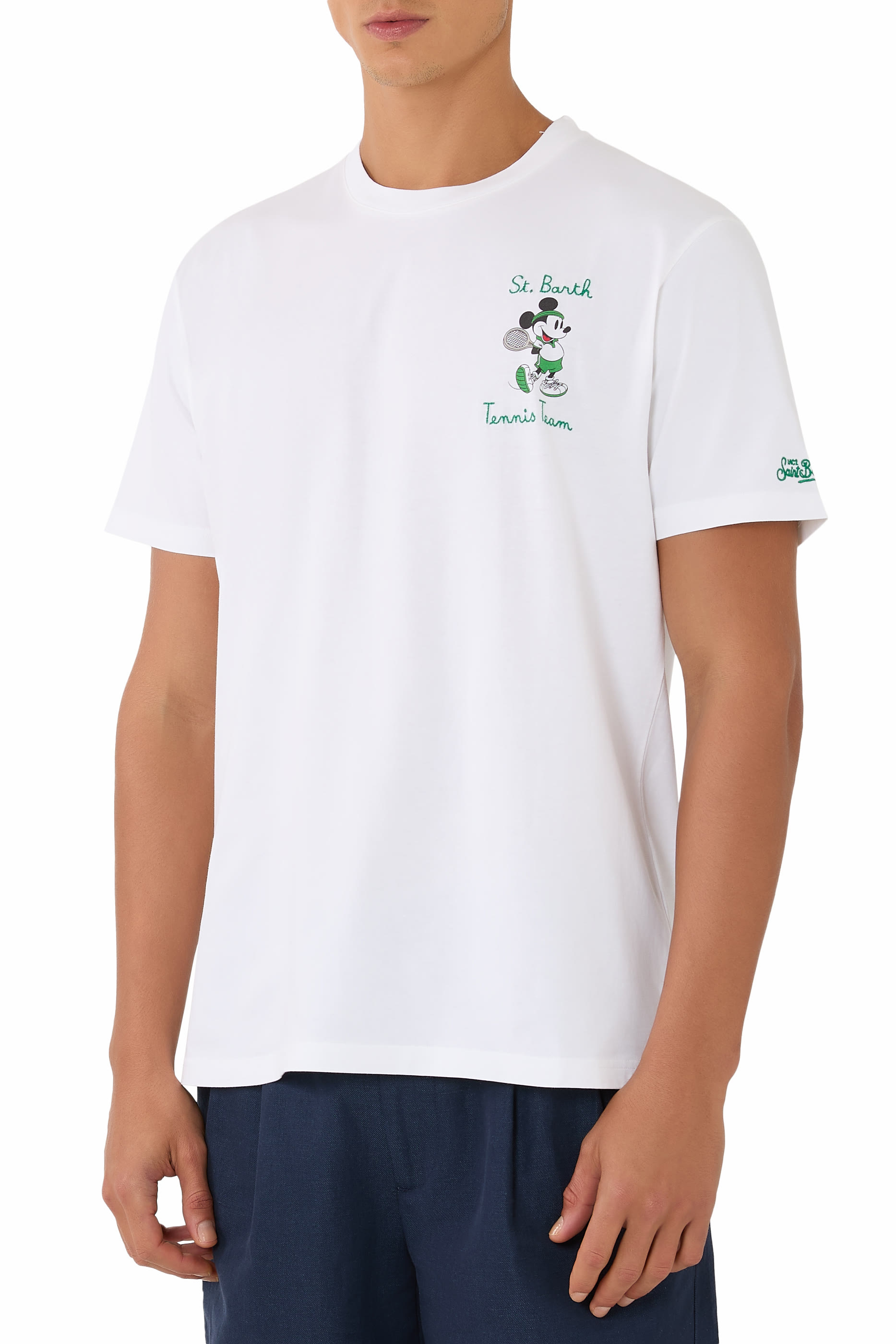 تيشيرت بنقشة ميكي ماوس وتطريز قطن