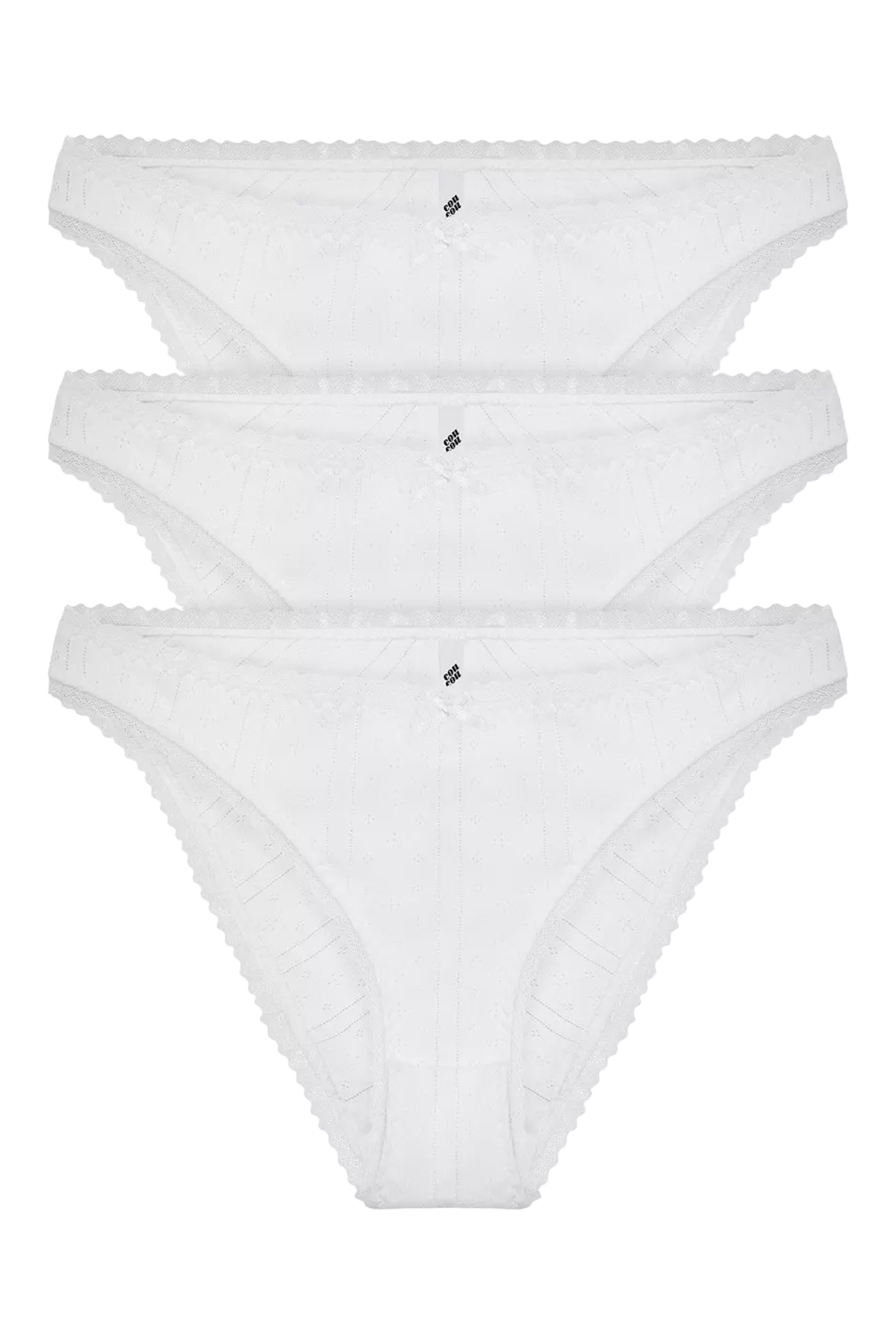 طقم سراويل تحتية بخصر مرتفع، 3 قطع