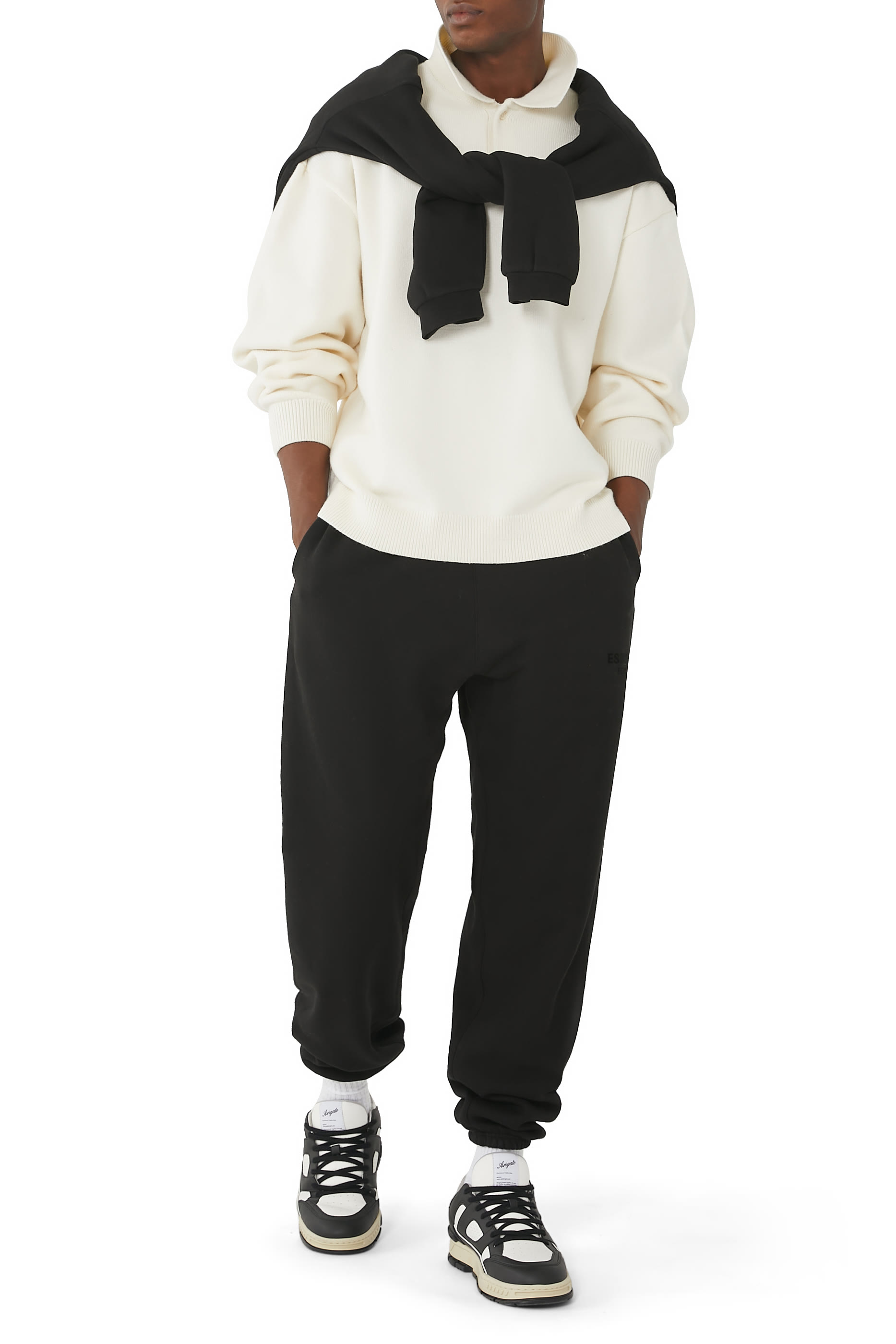 كنزة بولو منسوجة بشعار اسنشالز