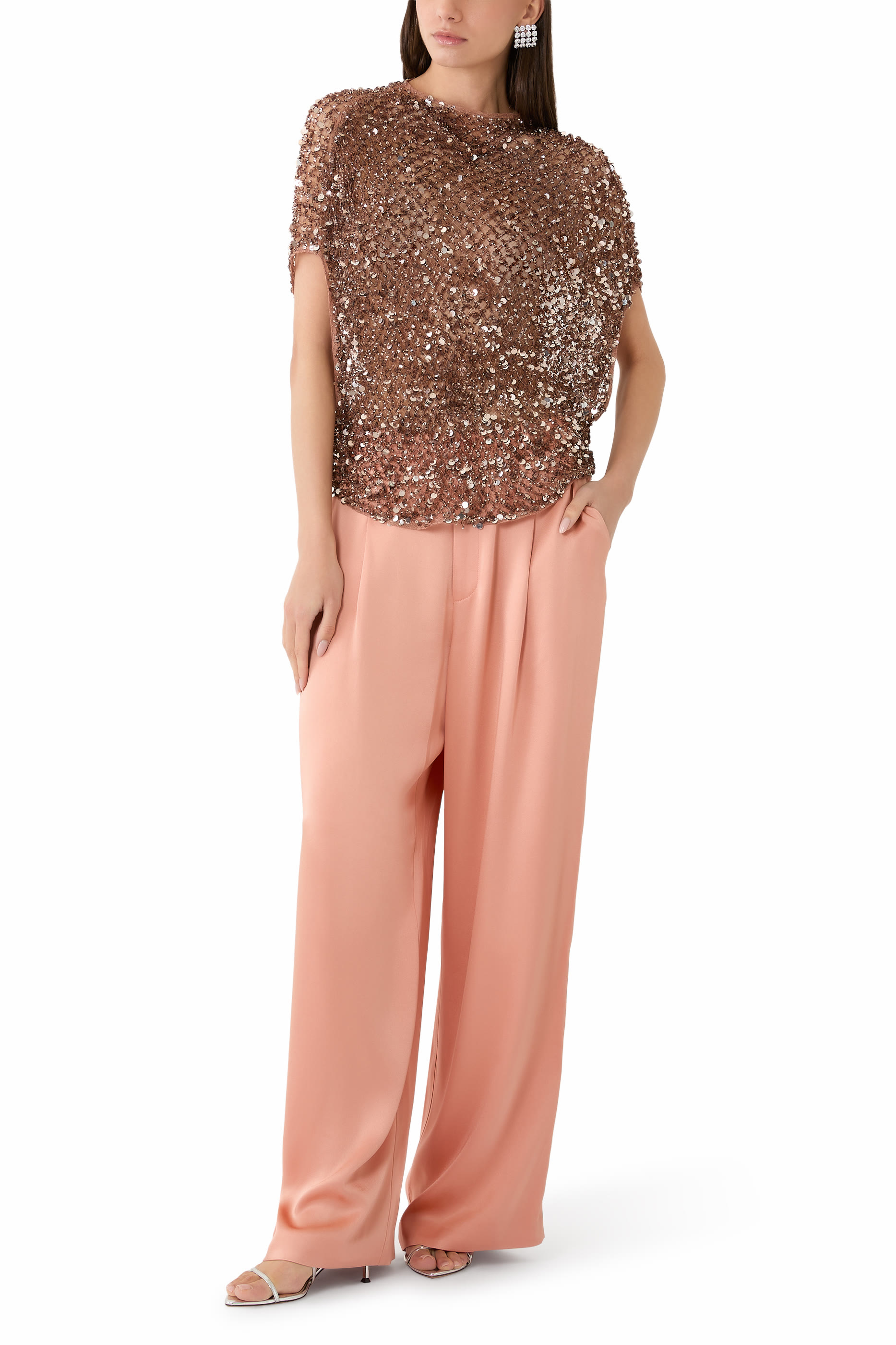 تيشيرت بنمط كاب قماش شبكي بترتر