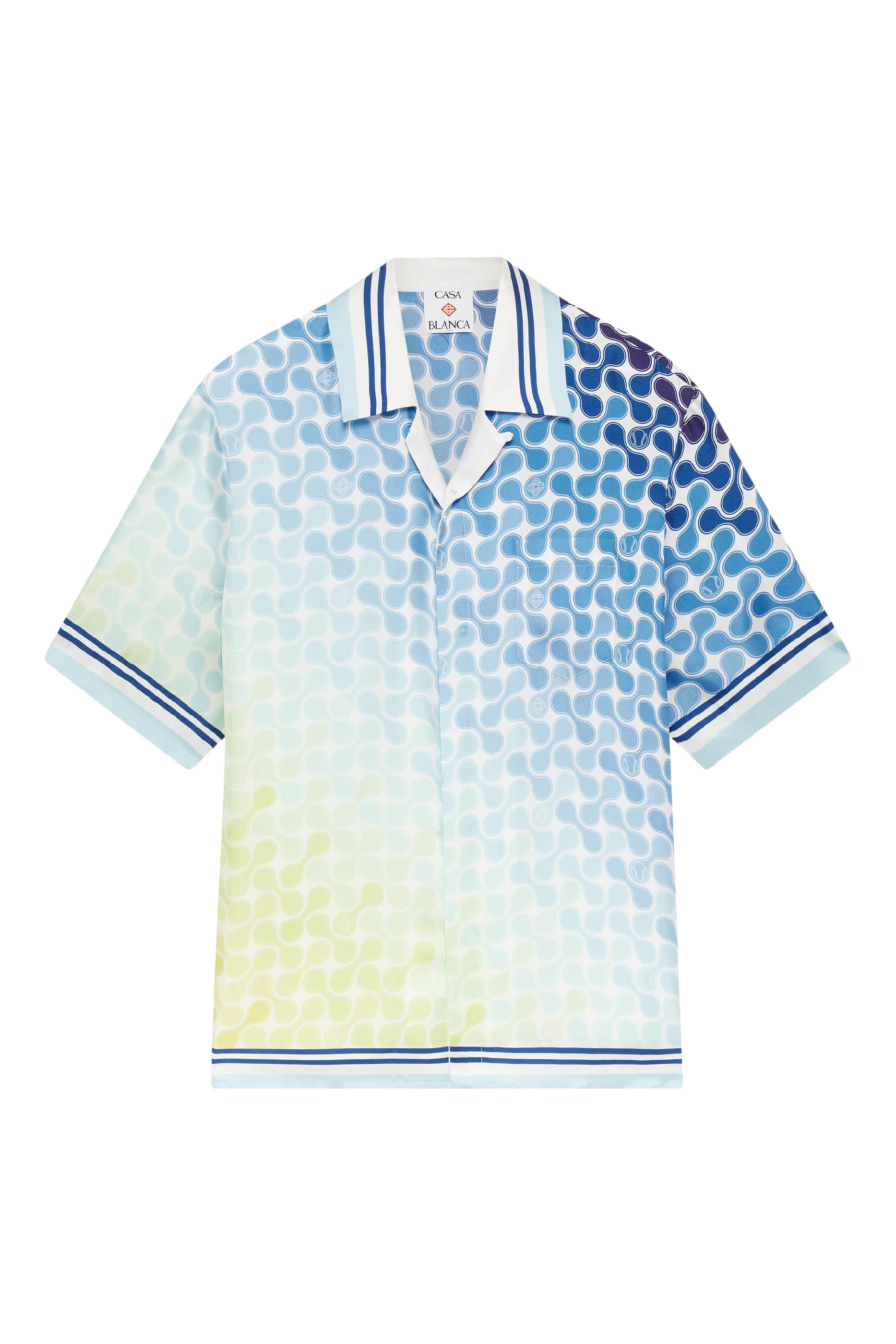 قميص تنس تايل بلون متدرج بأكمام قصيرة حرير