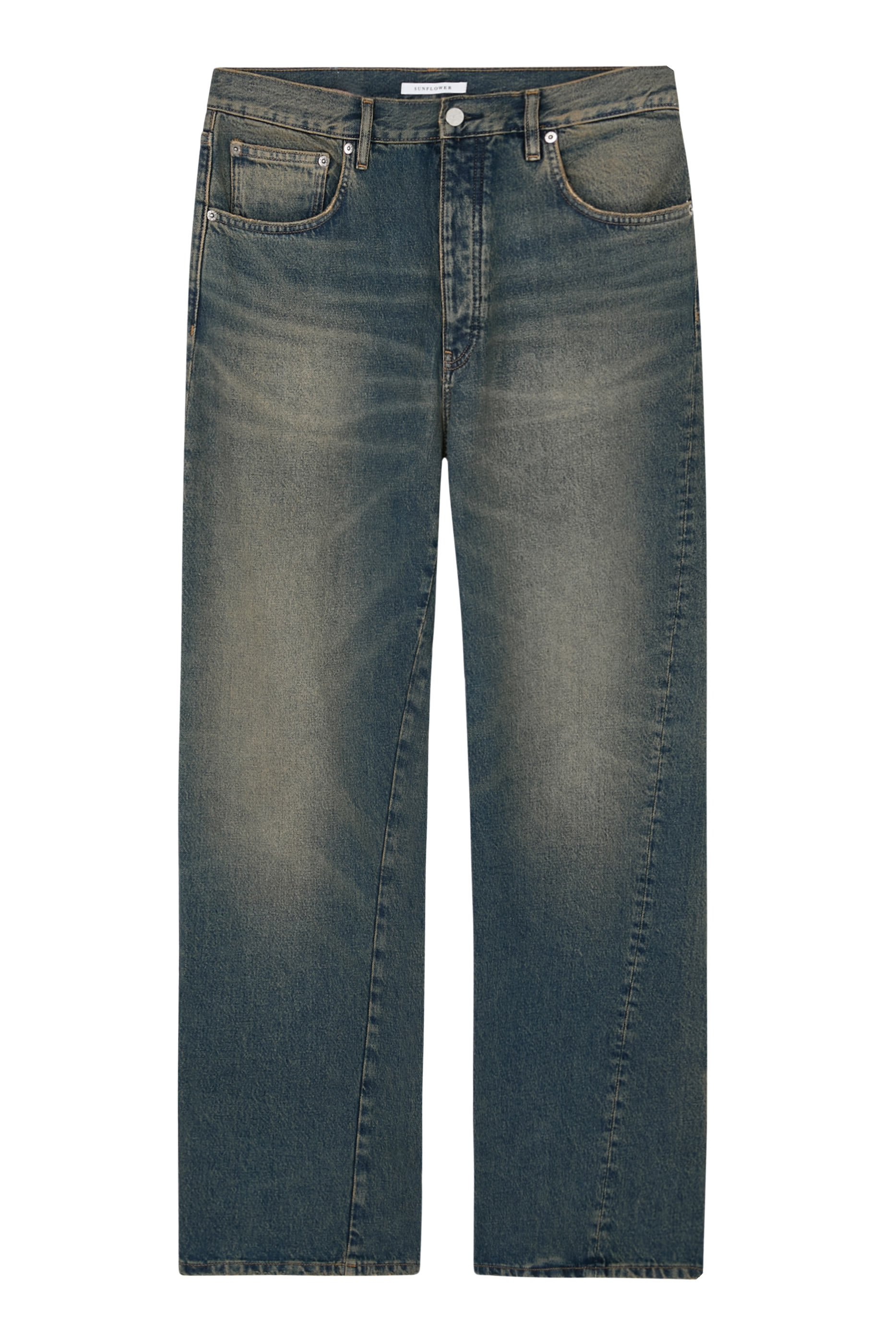 بنطال بقصة واسعة بتصميم ملفوف دنيم