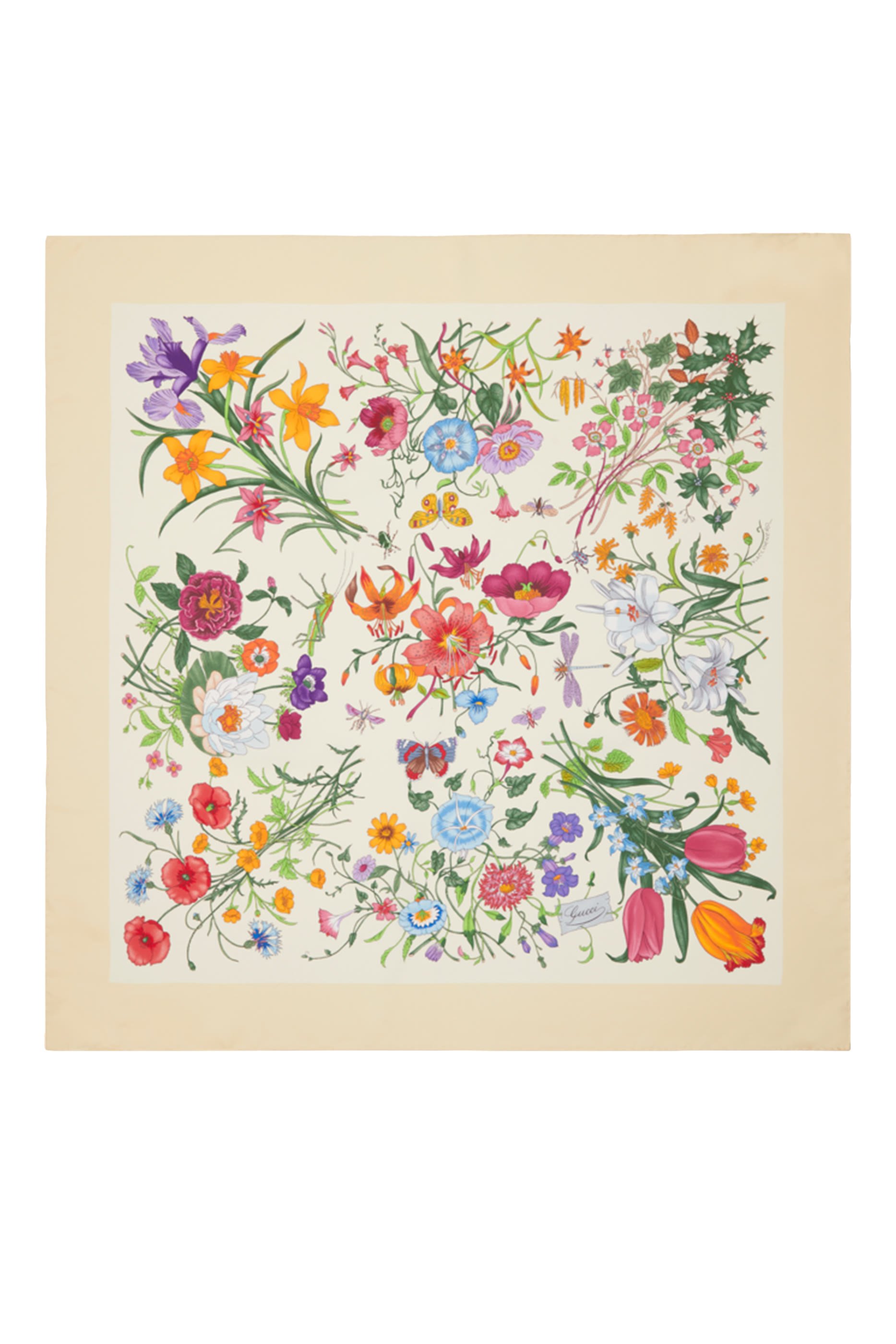 وشاح بتصميم مربع بطبعات جاكار حرير