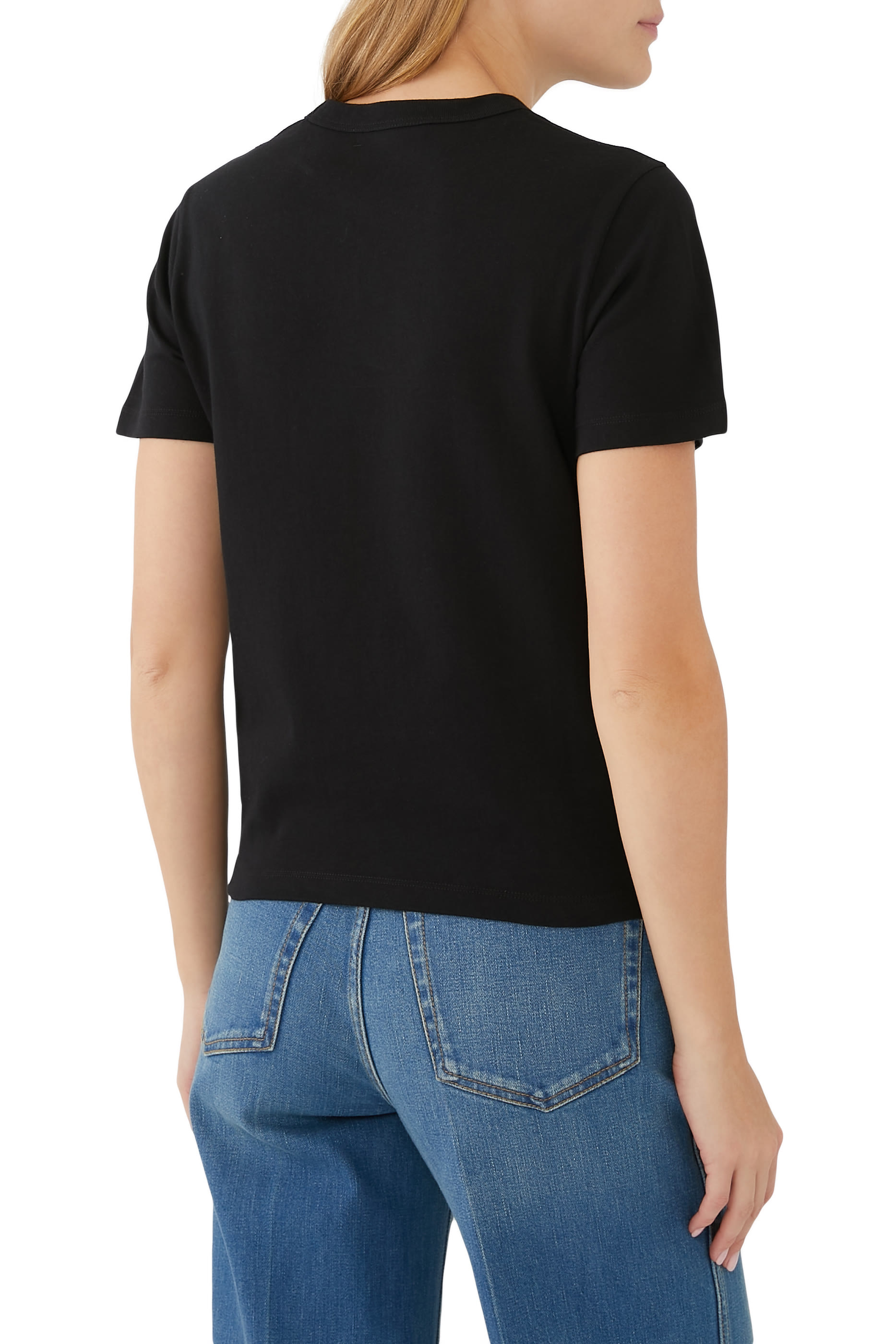 تيشيرت بشعار الماركة المطرز بالكريستال