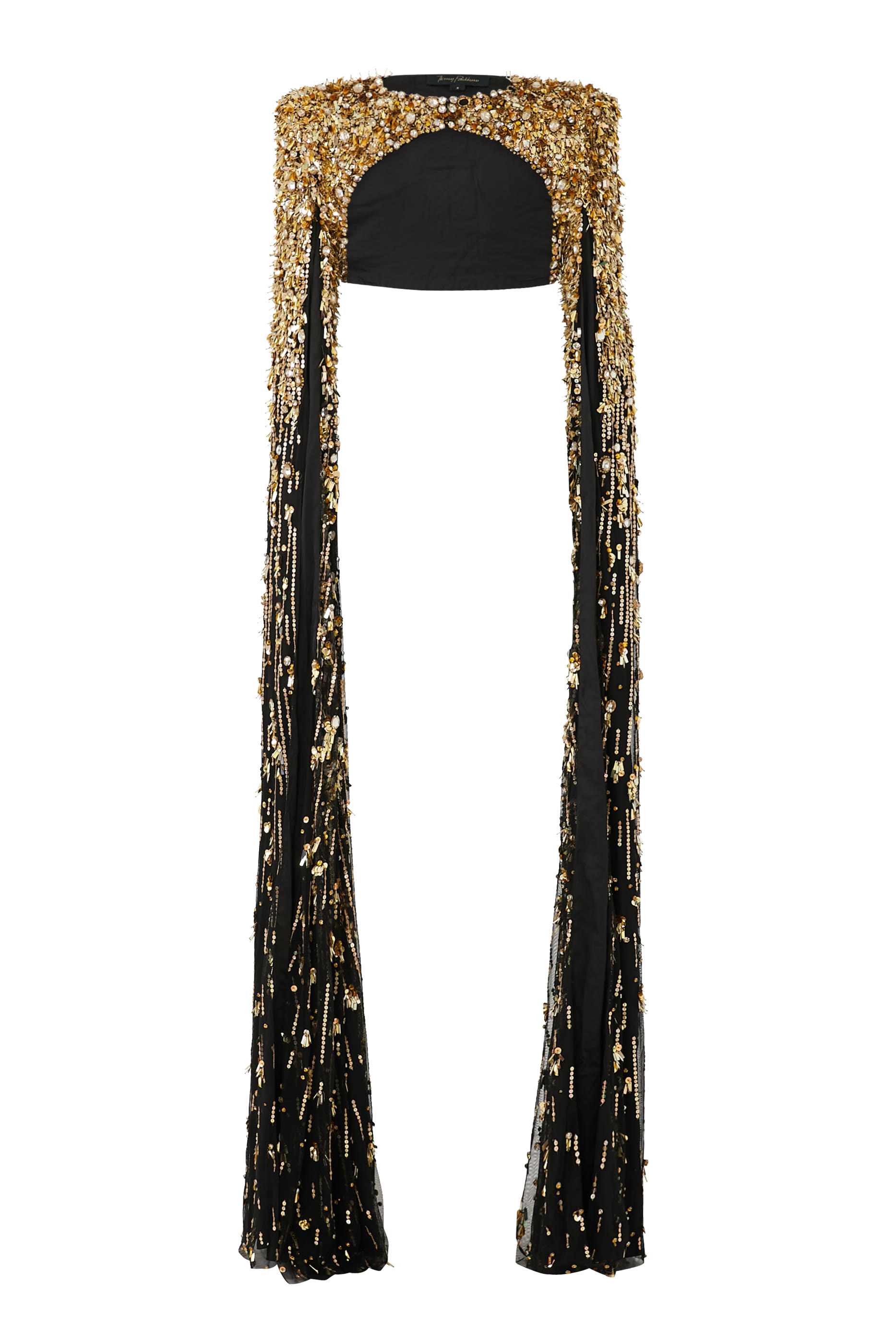 فستان سهرة بأكمام كاب