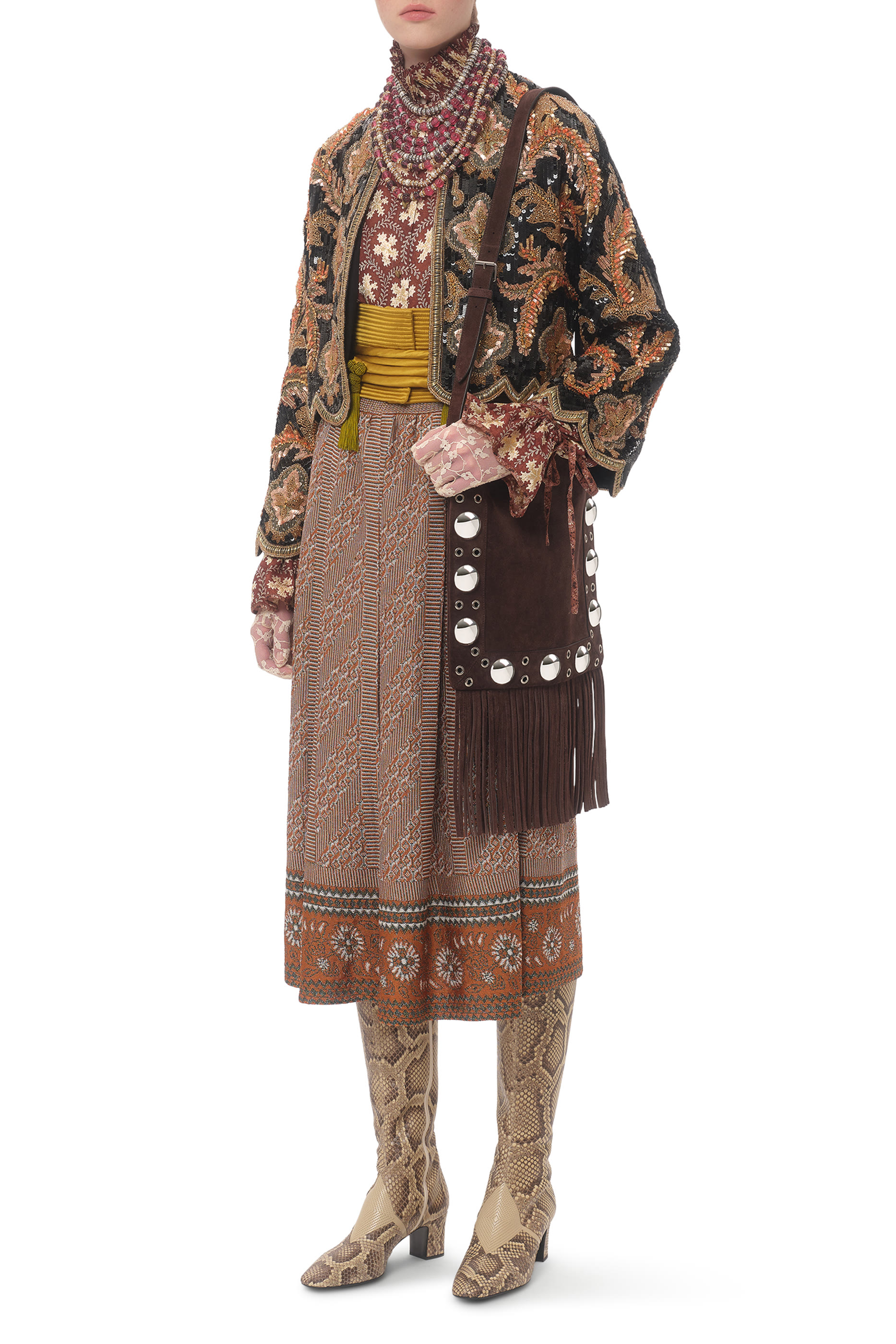 حقيبة كتف نيلكوت مزينة بشراشيب شمواه