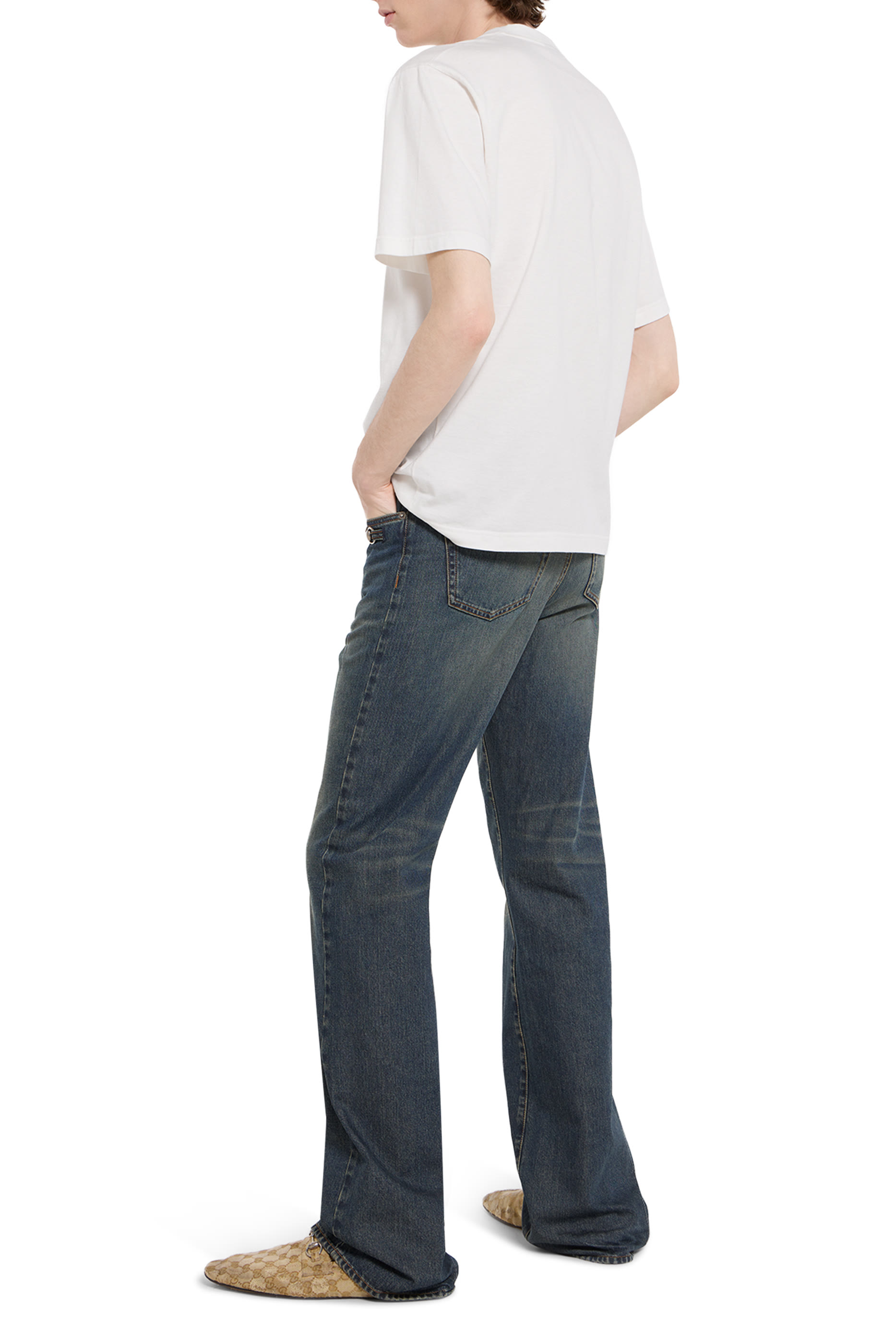 تيشيرت مزين بطبعة جيرسيه حرير مختلط