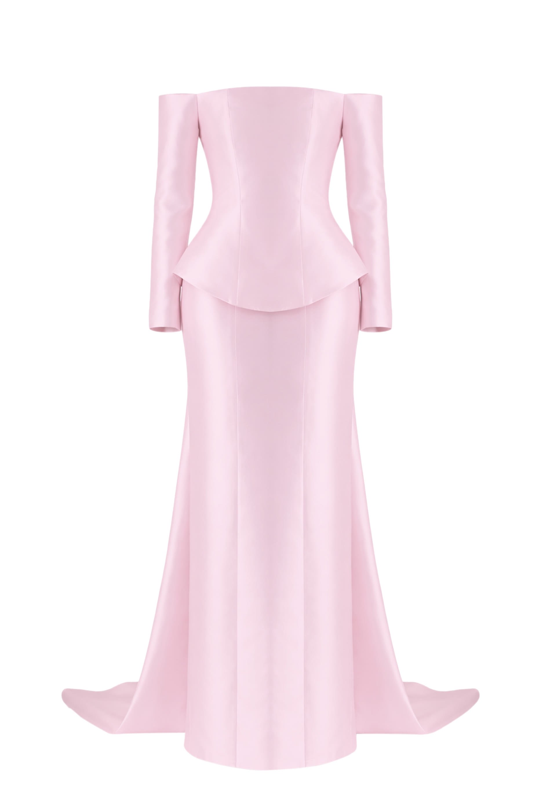 فستان سهرة بأكتاف مكشوفة