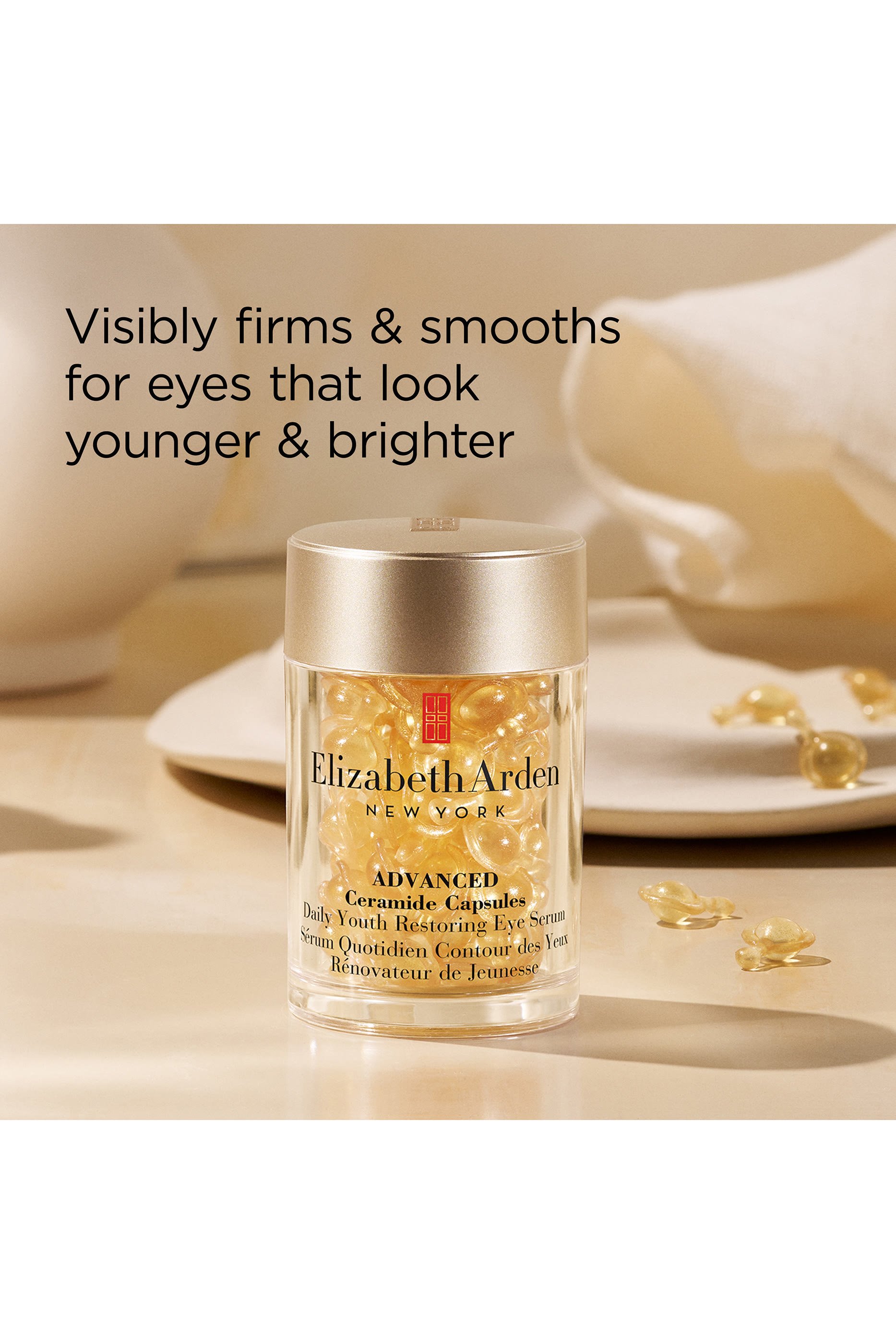 كبسولات سيراميد متطورة بسيروم يومي لاستعادة شباب بشرة العين، 60 كبسولة