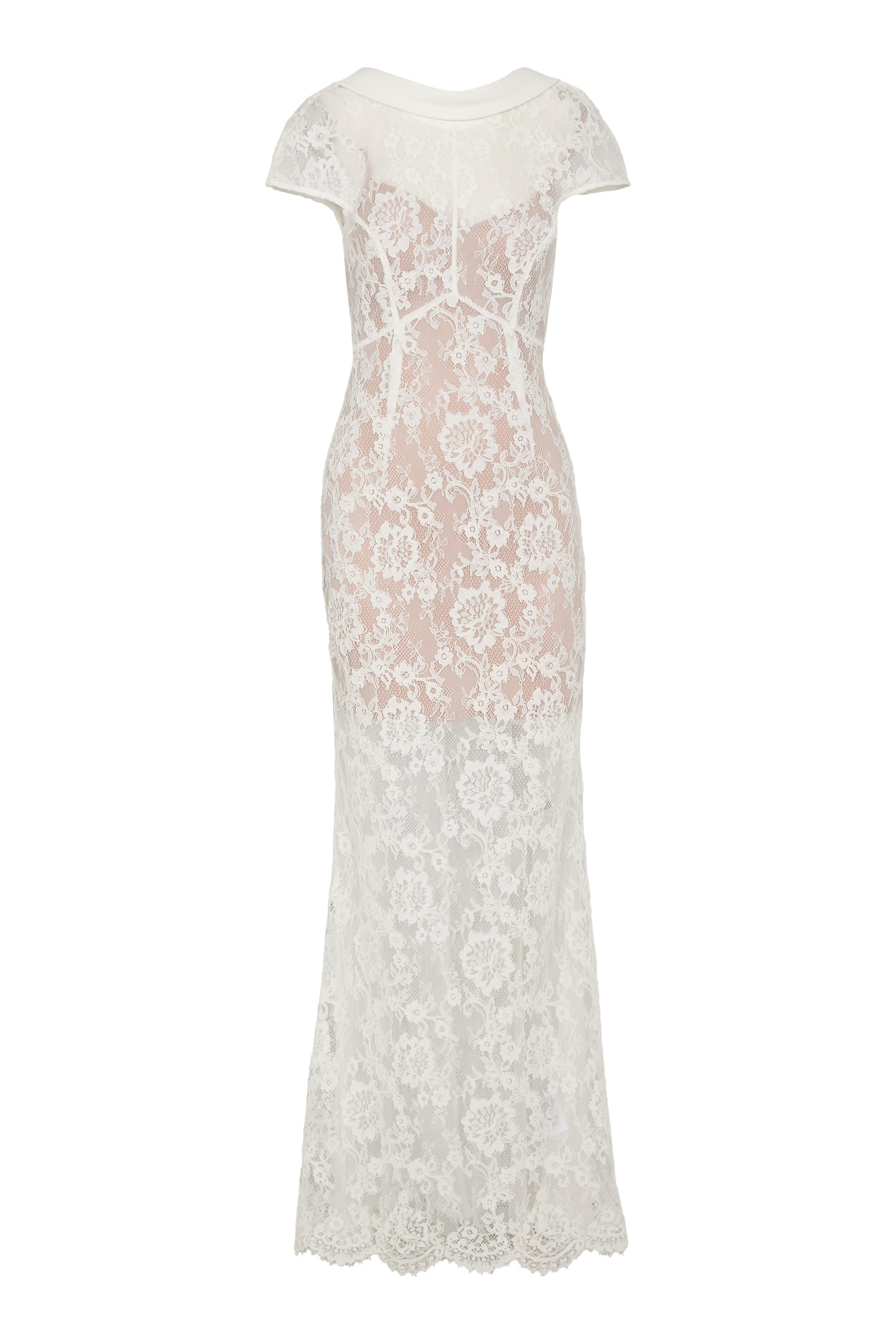 فستان طويل بظهر مفتوح دانتيل