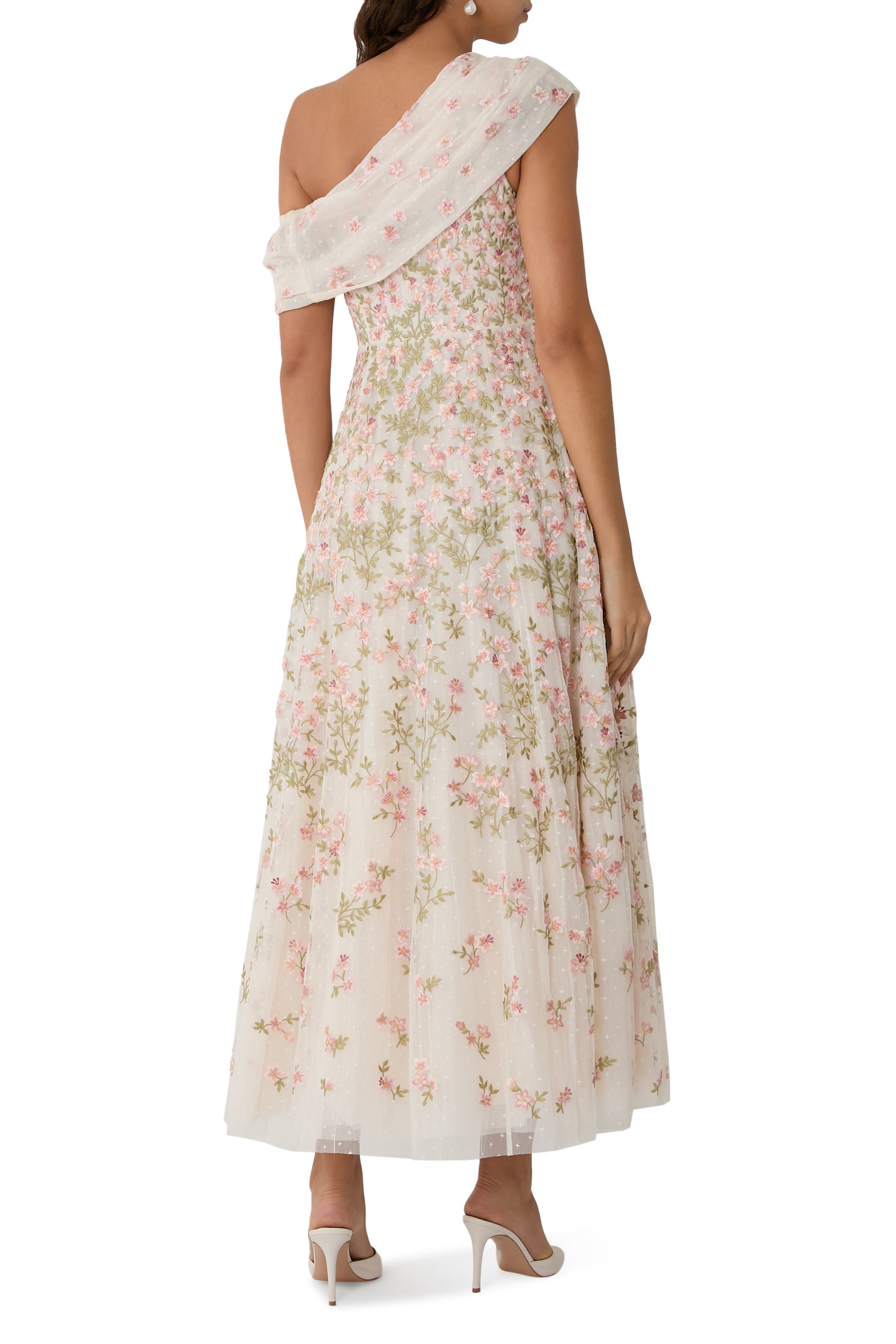 فستان سهرة ايفرت بلوم بقصة بطول الكاحل وكتف مكشوف