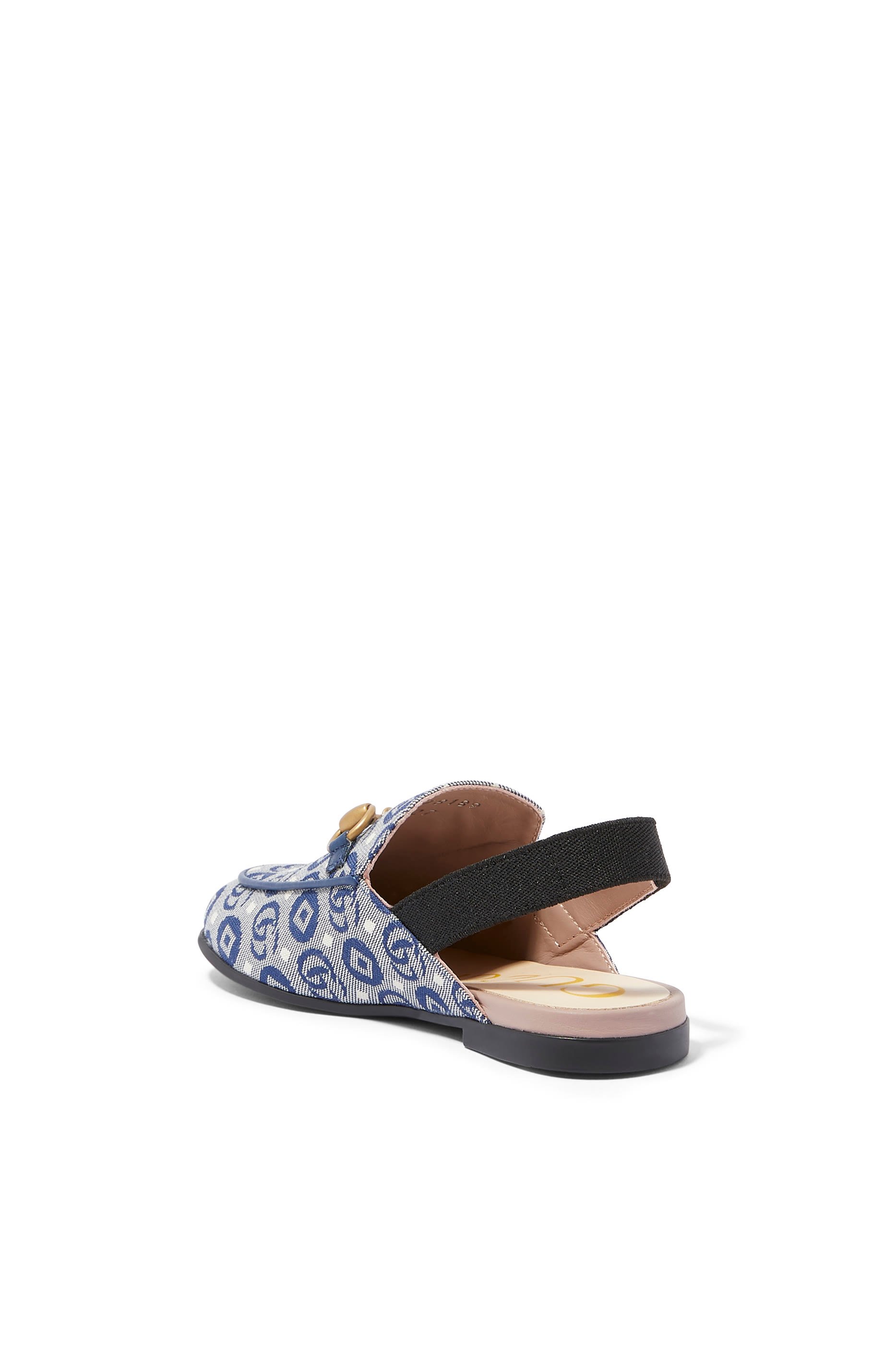 حذاء للأطفال مفتوح من الخلف بنقشة برينس تاون وحرفي شعار الماركة