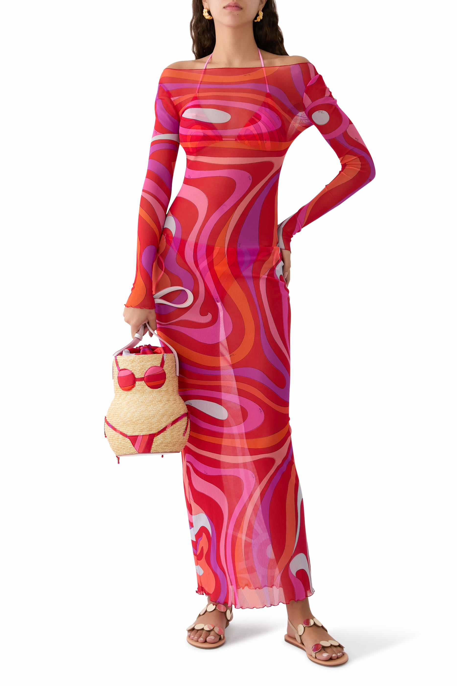 فستان بنقشة مارمو تول