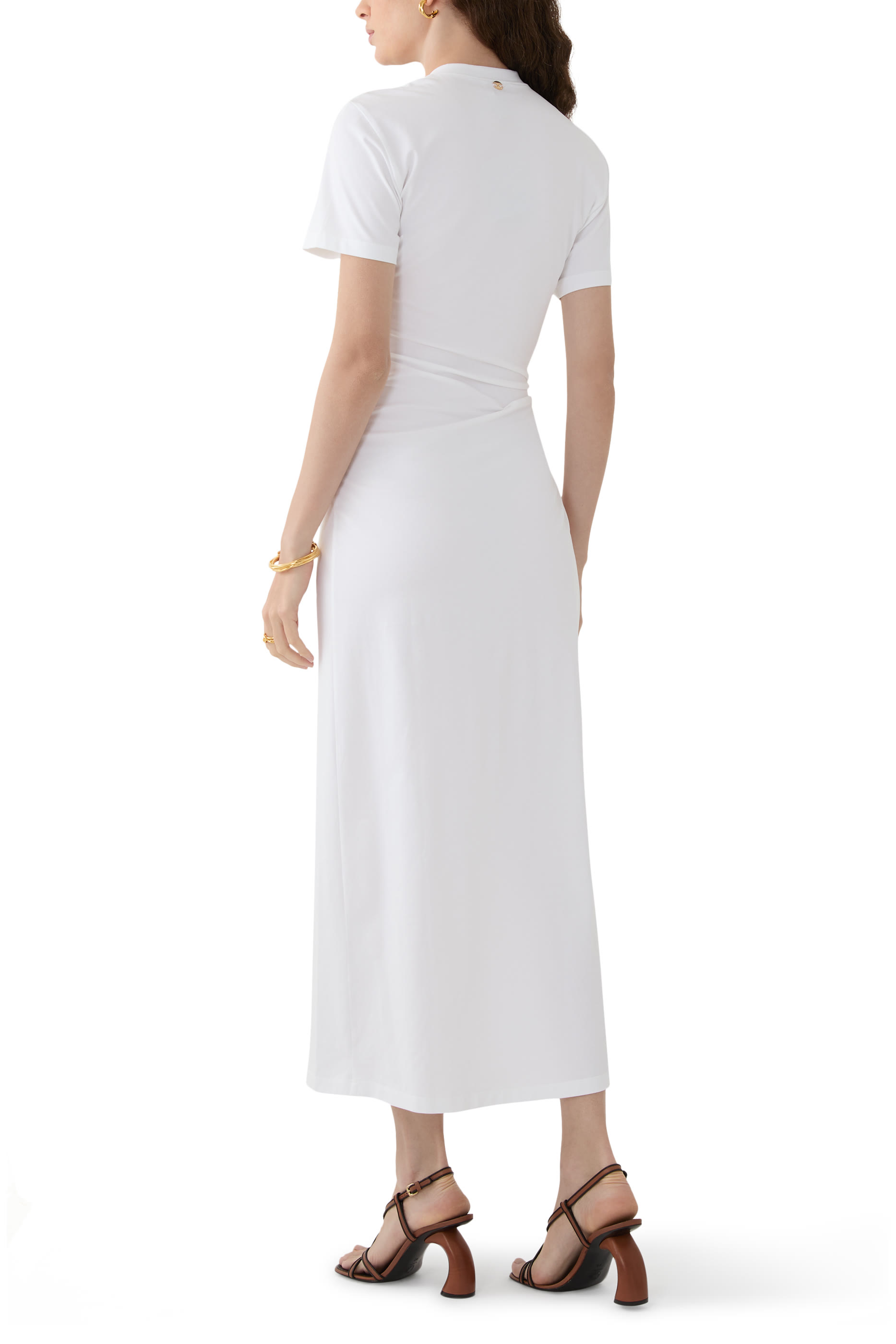 فستان طويل بثقوب قطن جيرسيه