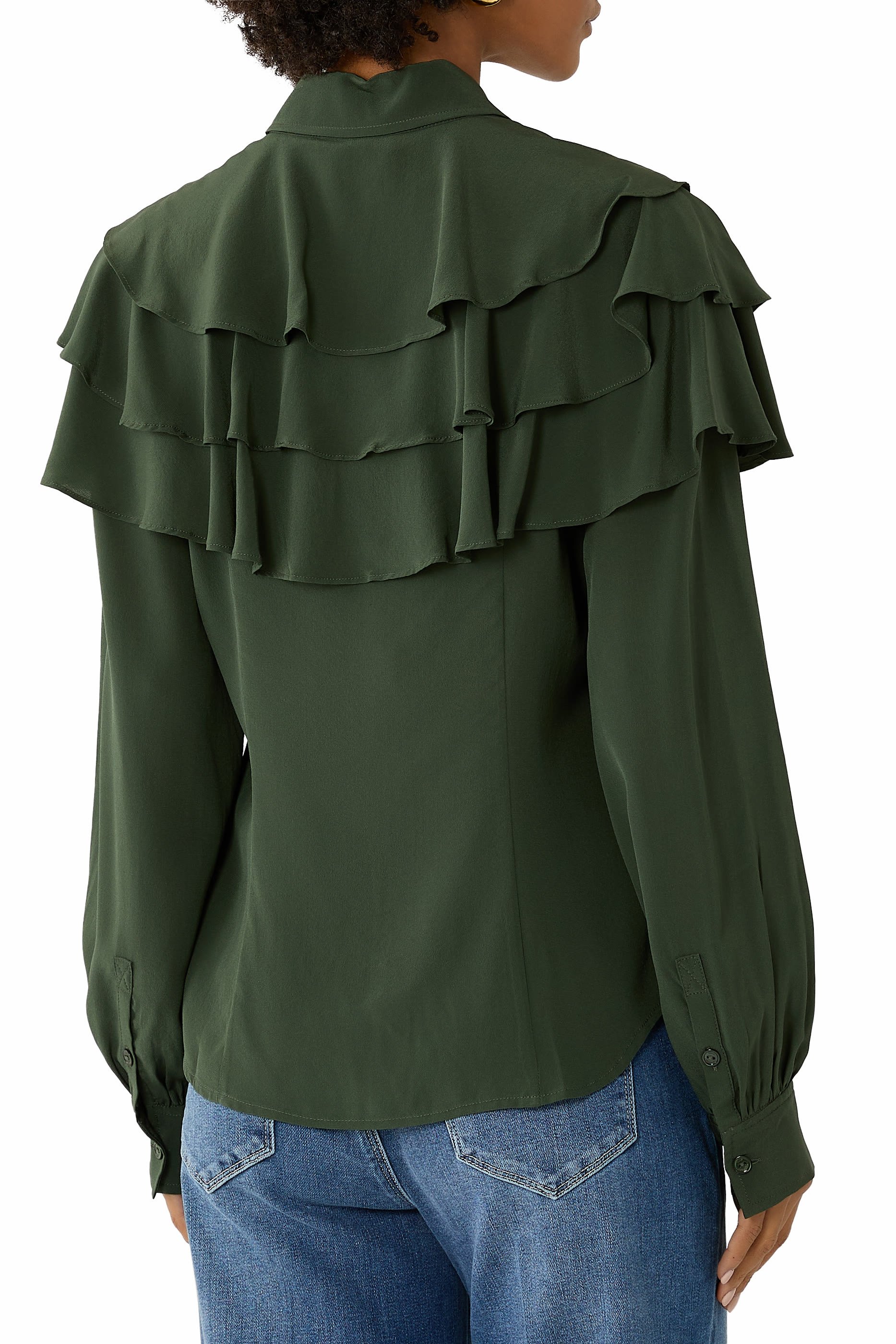 بلوزة ليليانا بأكمام طويلة حرير