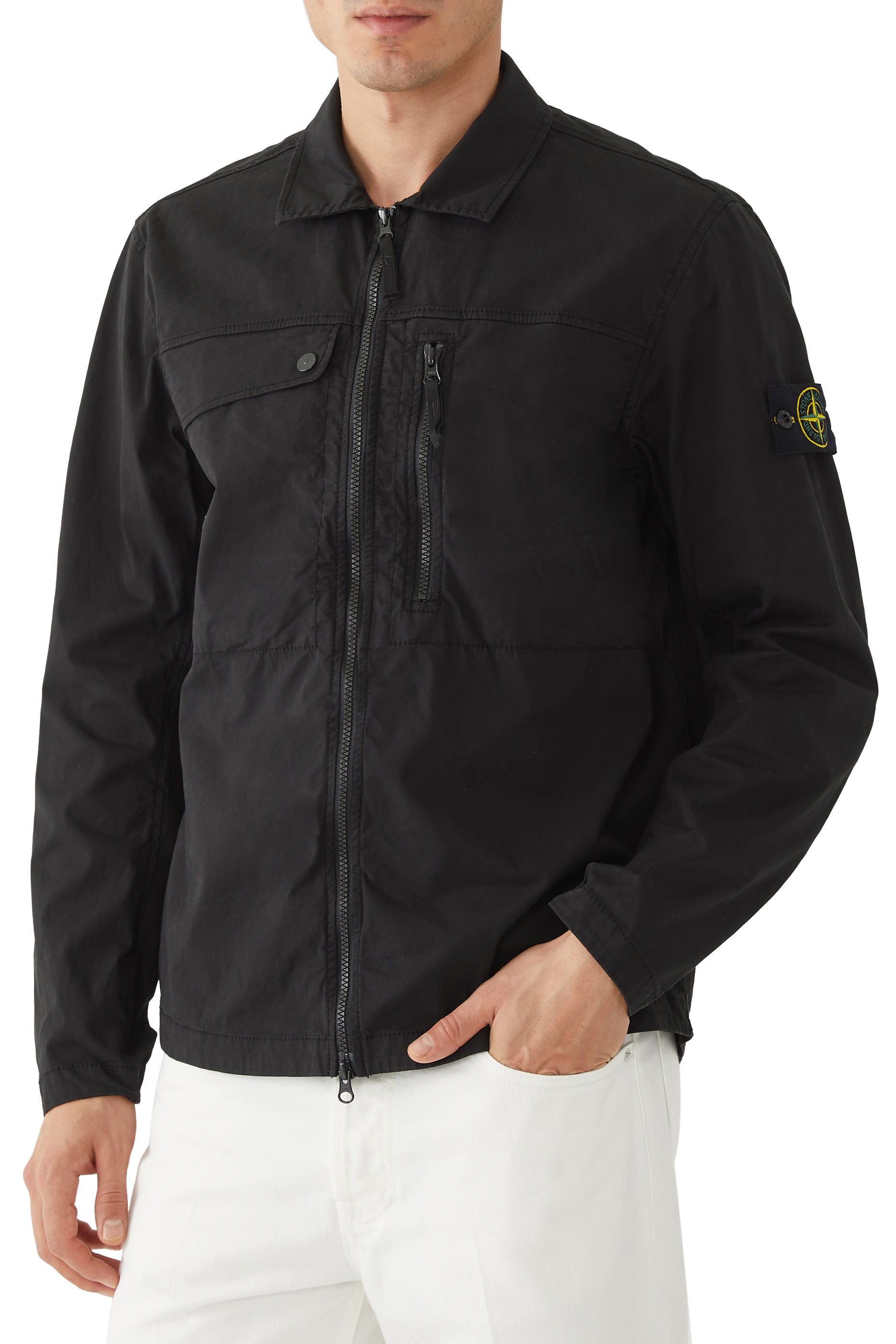 جاكيت بتصميم قميص قطن مطاطي