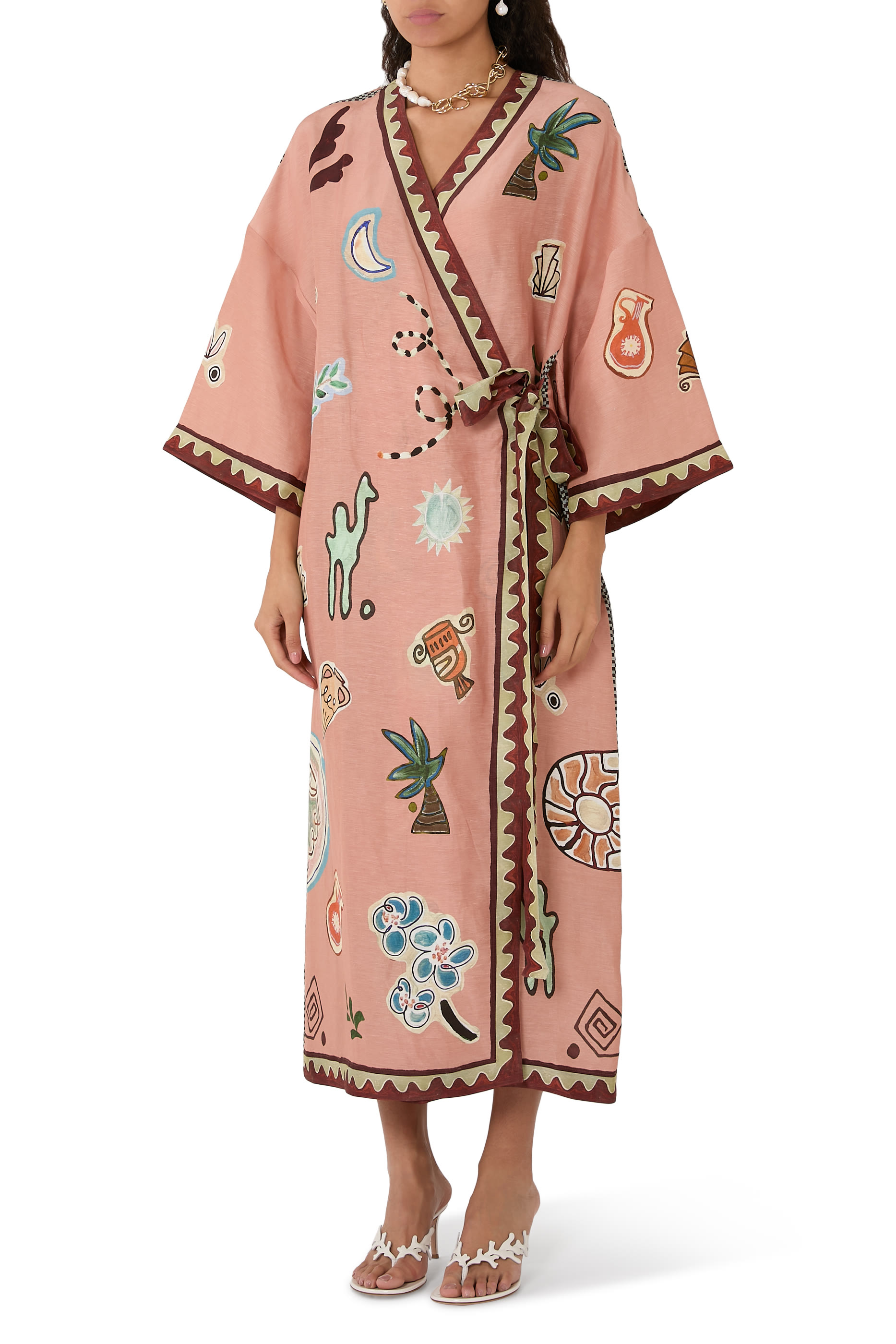 فستان لورينس بتصميم ملفوف متوسط الطول