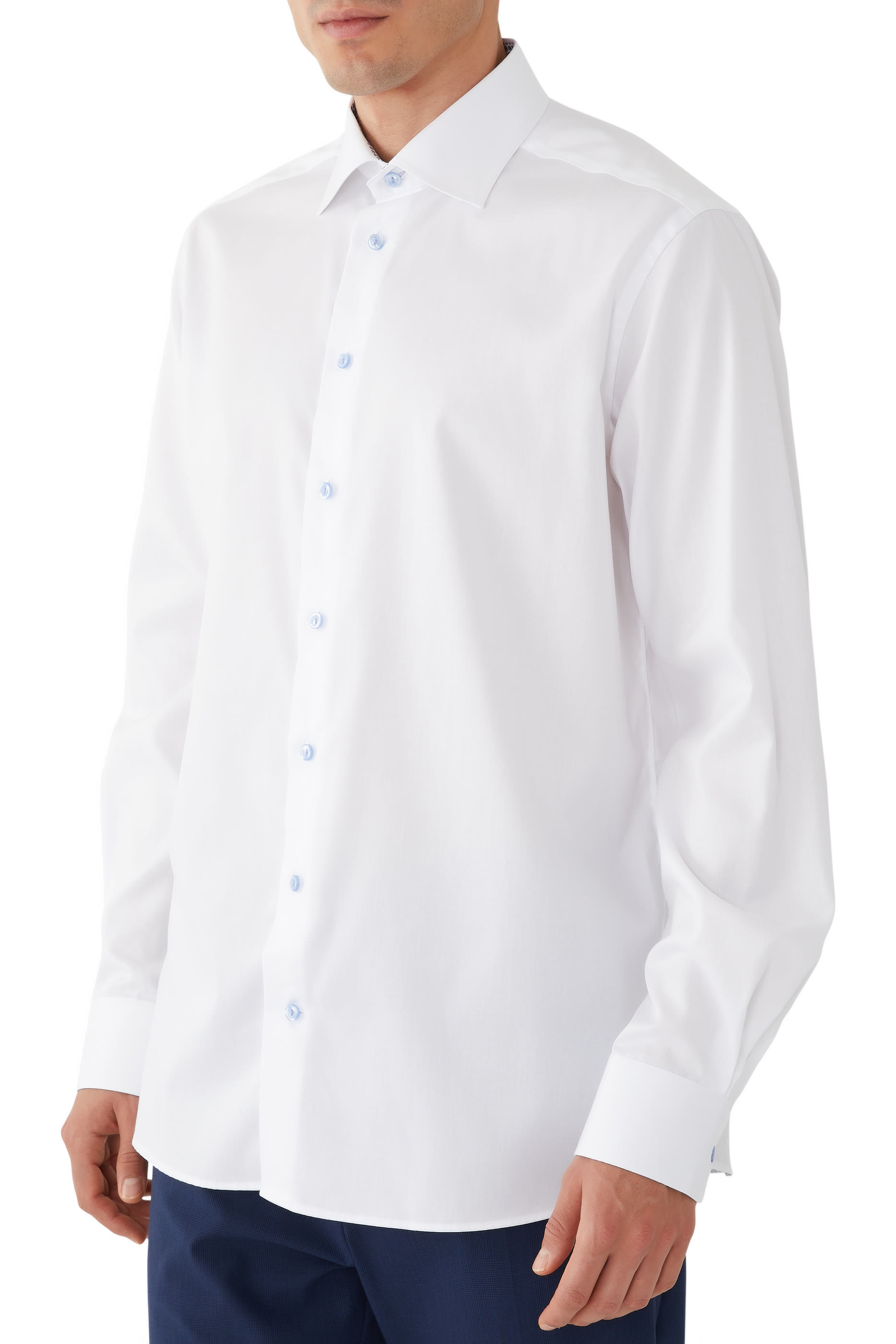 قميص بنقشة هندسية تويل مميز للماركة