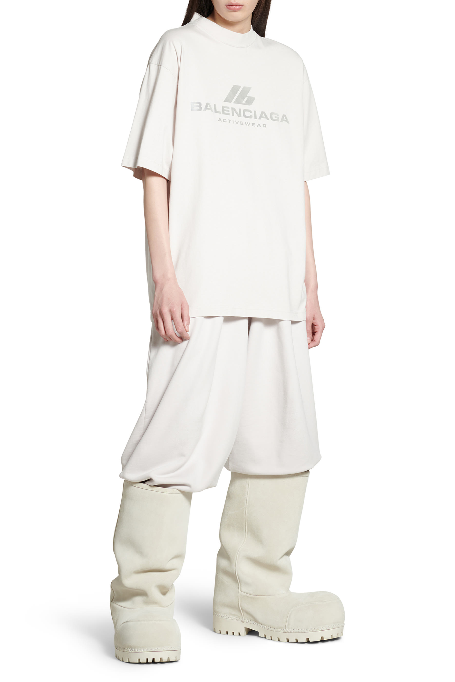 تيشيرت أكتيف وير قطن بشعار الماركة