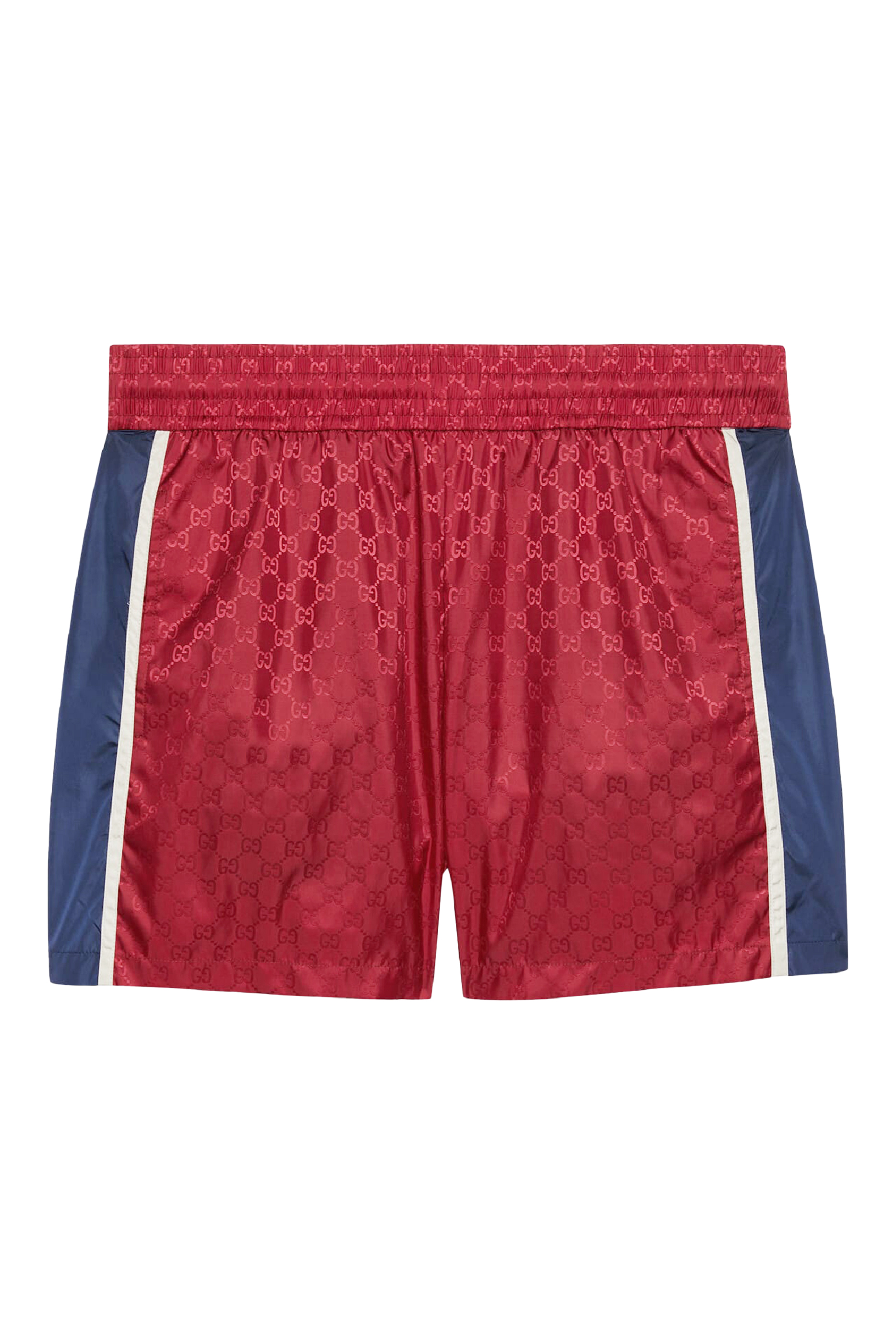 شورت سباحة مخطط بحرفي شعار الماركة