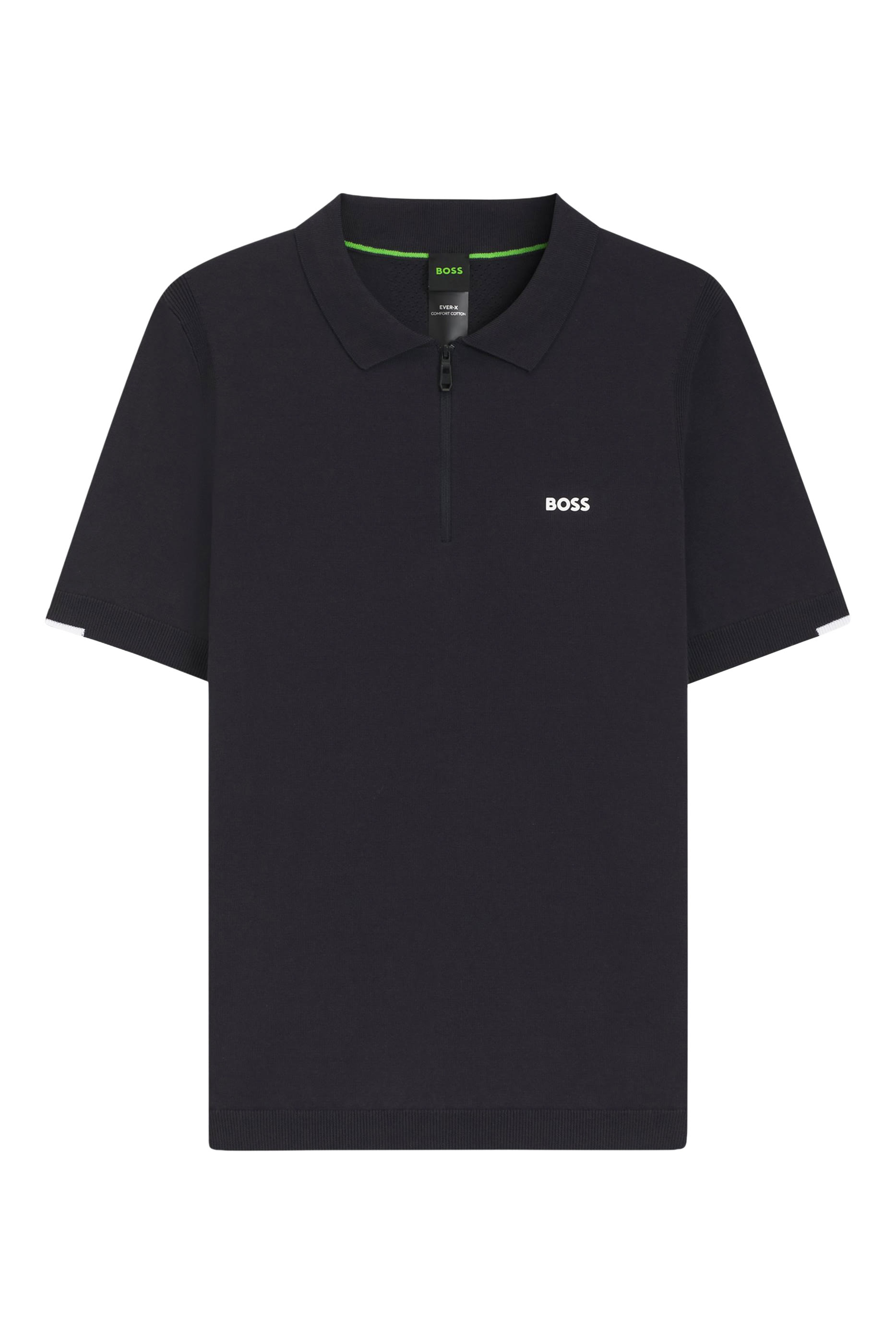 كنزة بولو منسوجة بياقة بسحاب