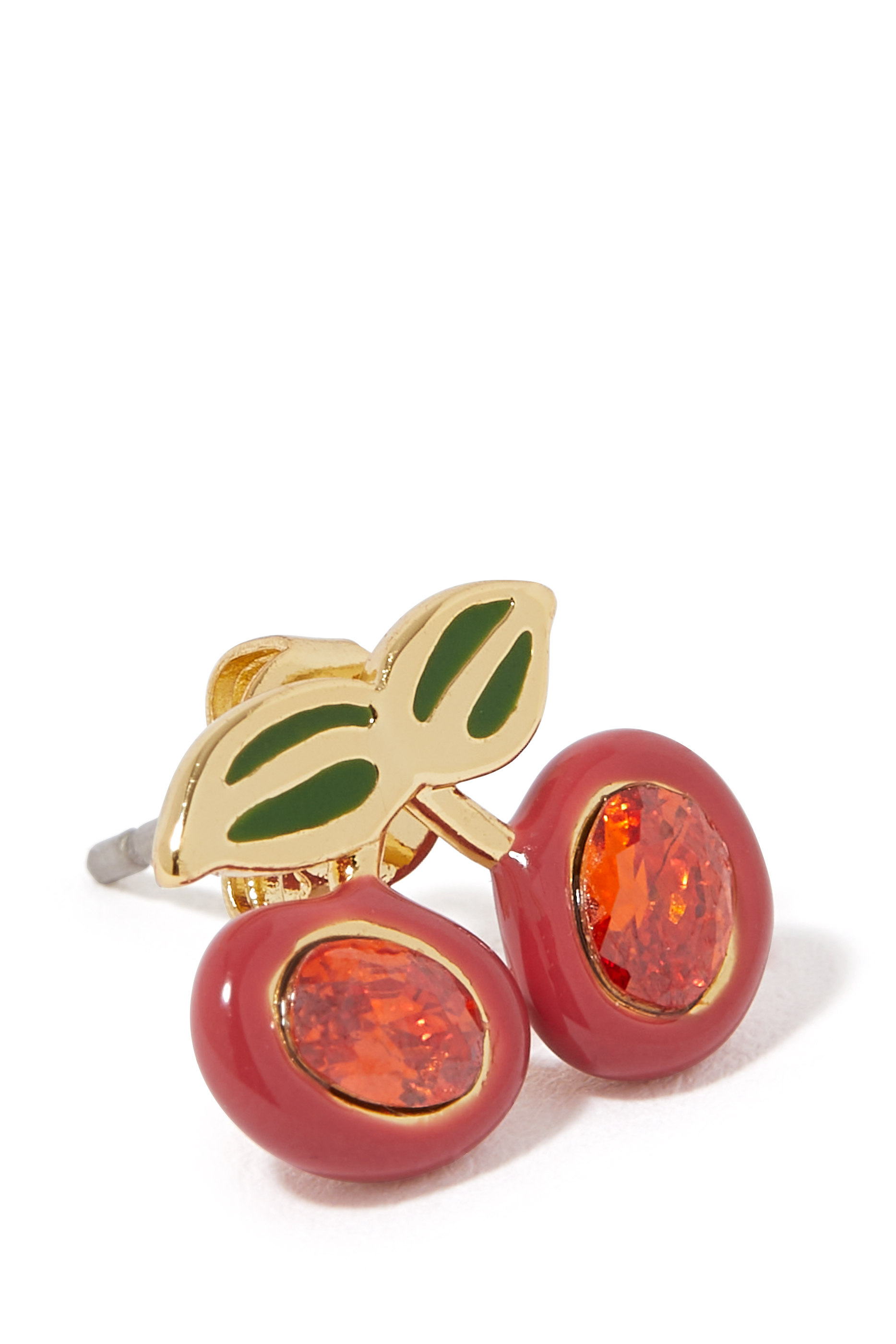 أقراط بتصميم كرز مرصعة بكريستال