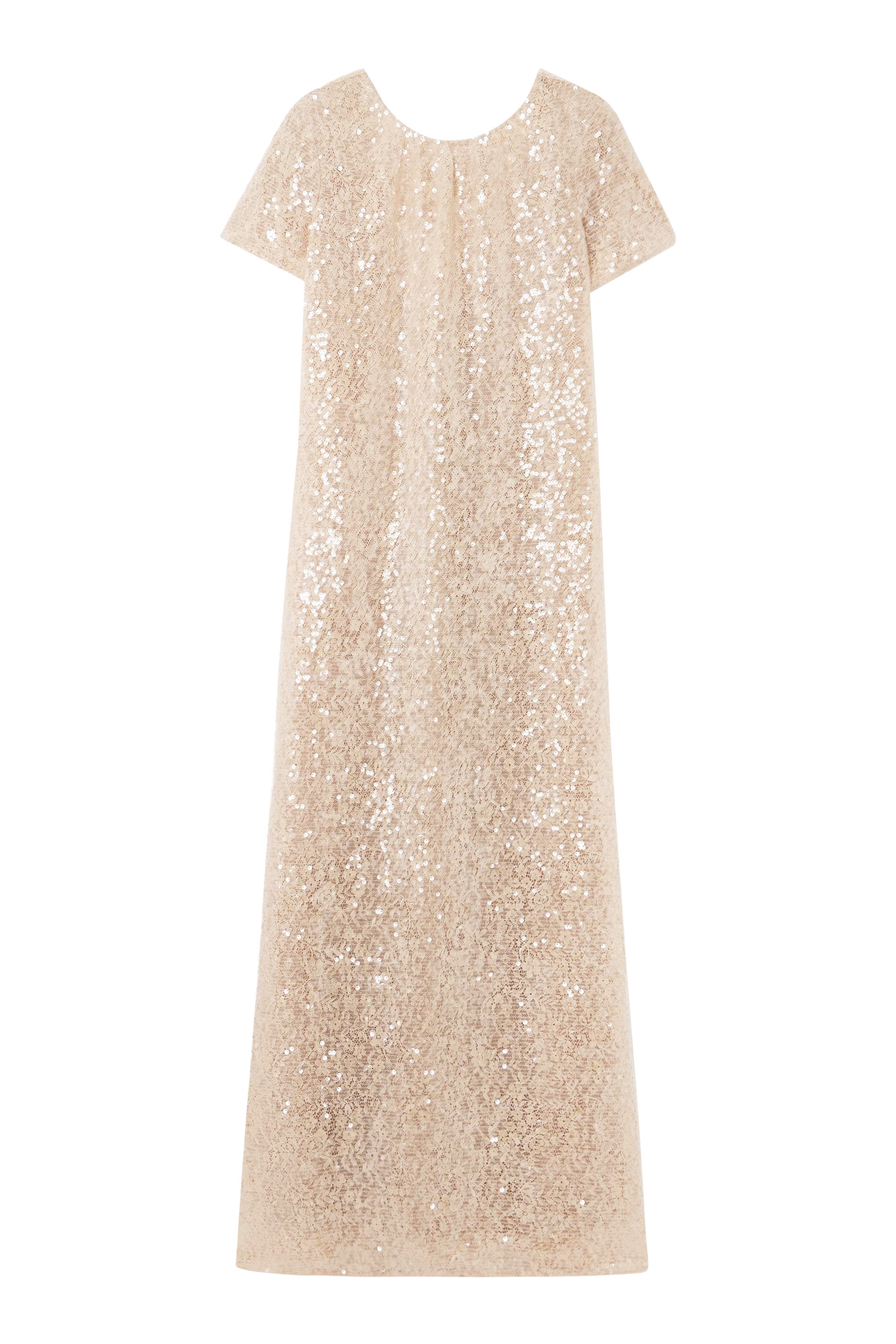 فستان صافي مطرز بترتر