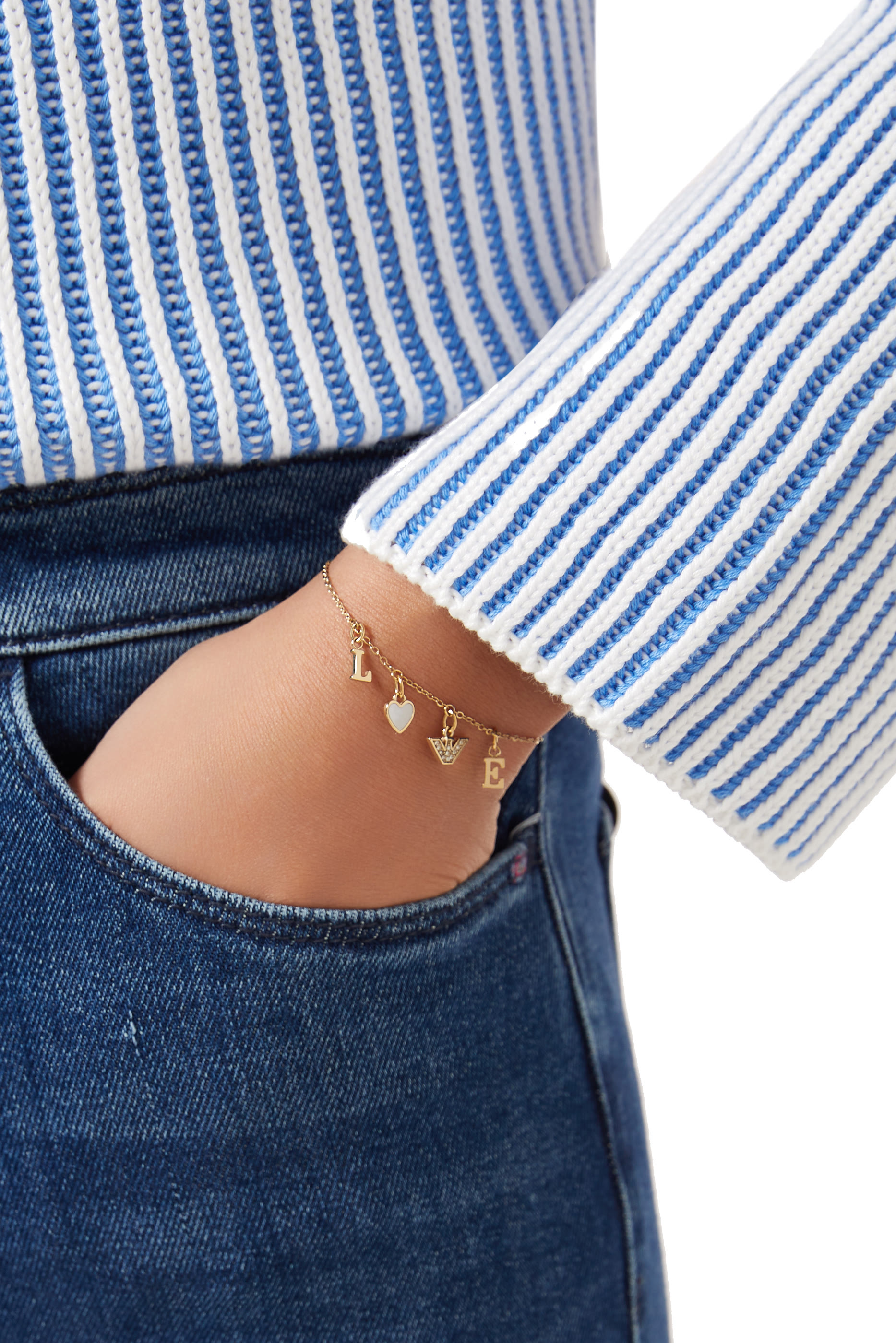 سوار بتصميم سلسلة مرصع بعرق اللؤلؤ