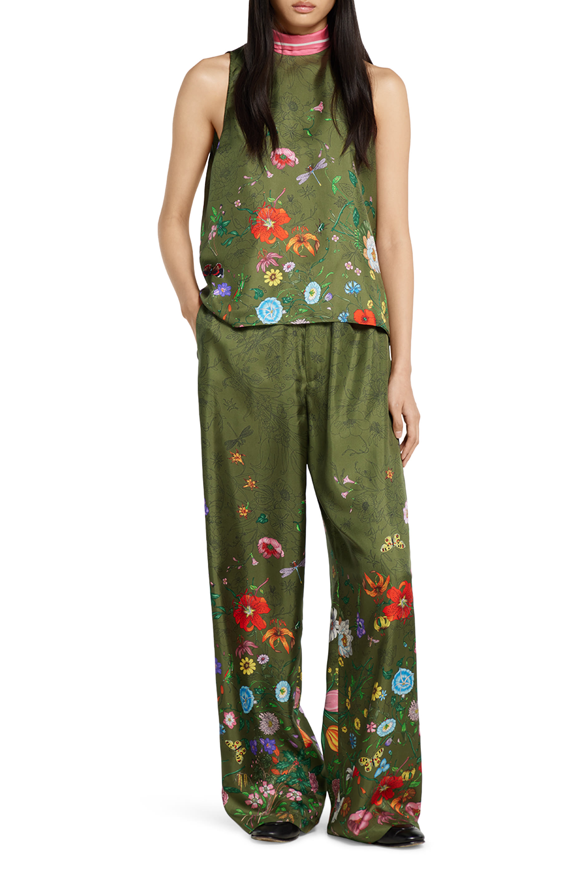 بنطال حرير بطبعات