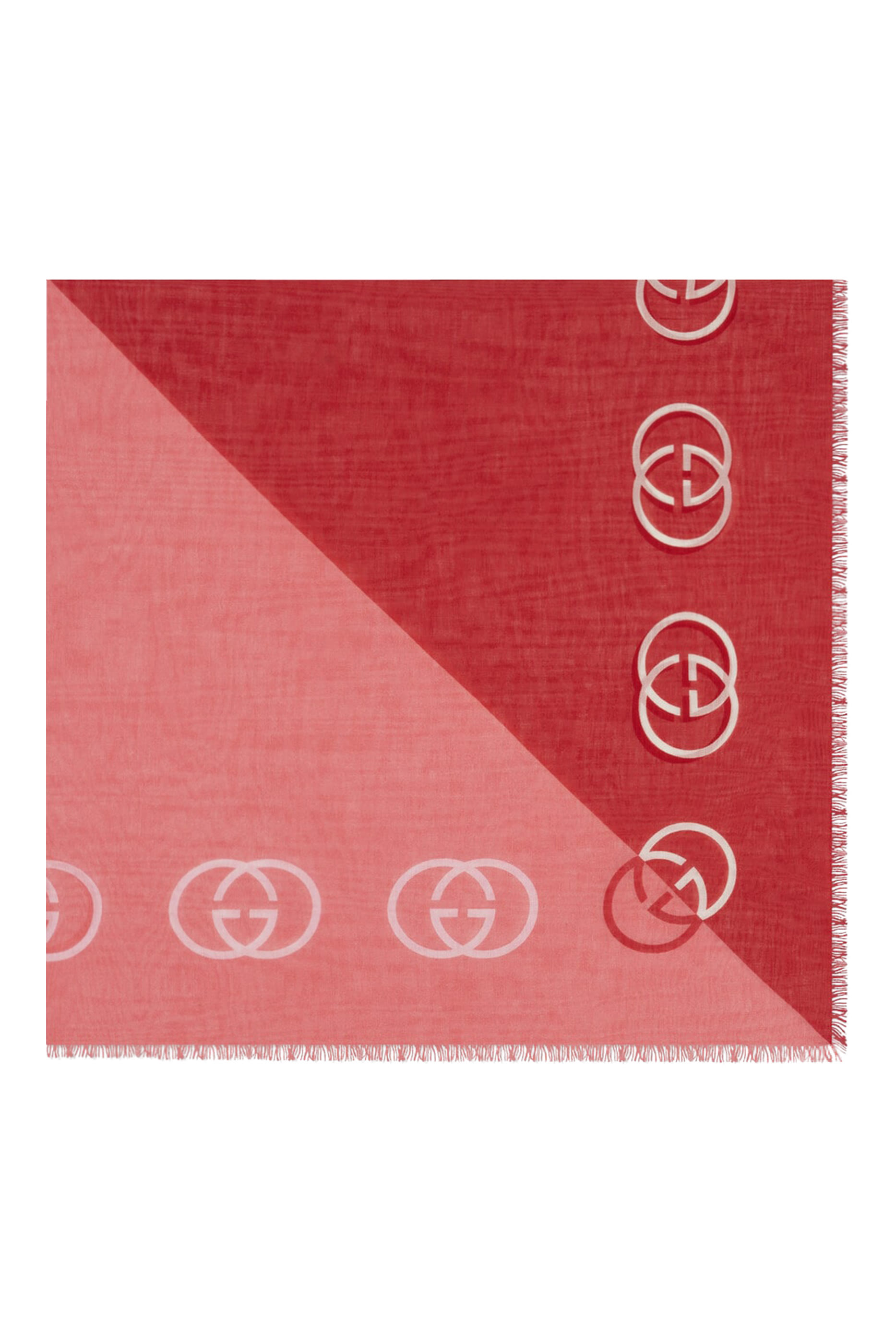 وشاح بنقشة حرفي شعار الماركة بتصميم متداخل قطن وكشمير