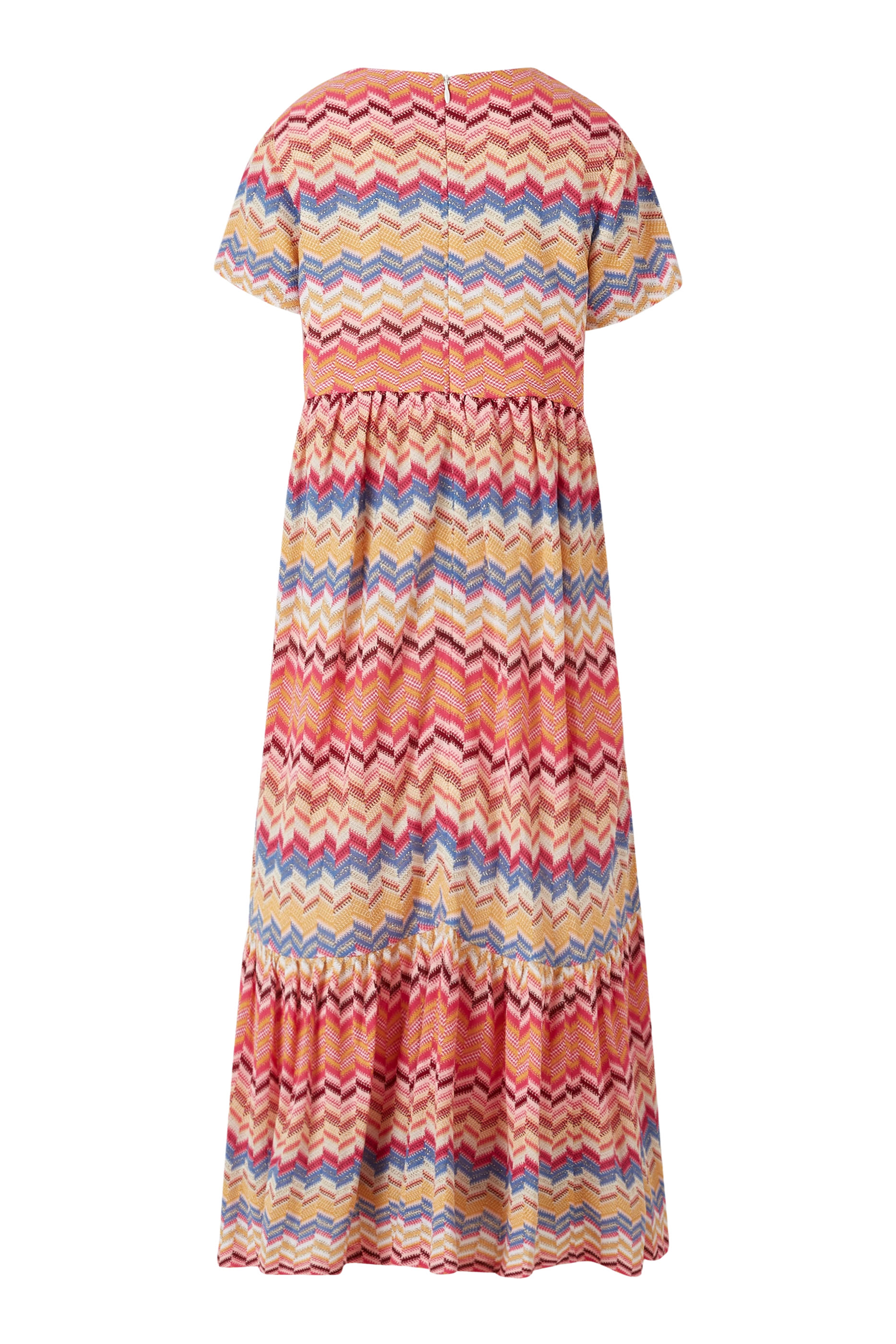 فستان طويل بنقشة خطوط متعرجة للأطفال