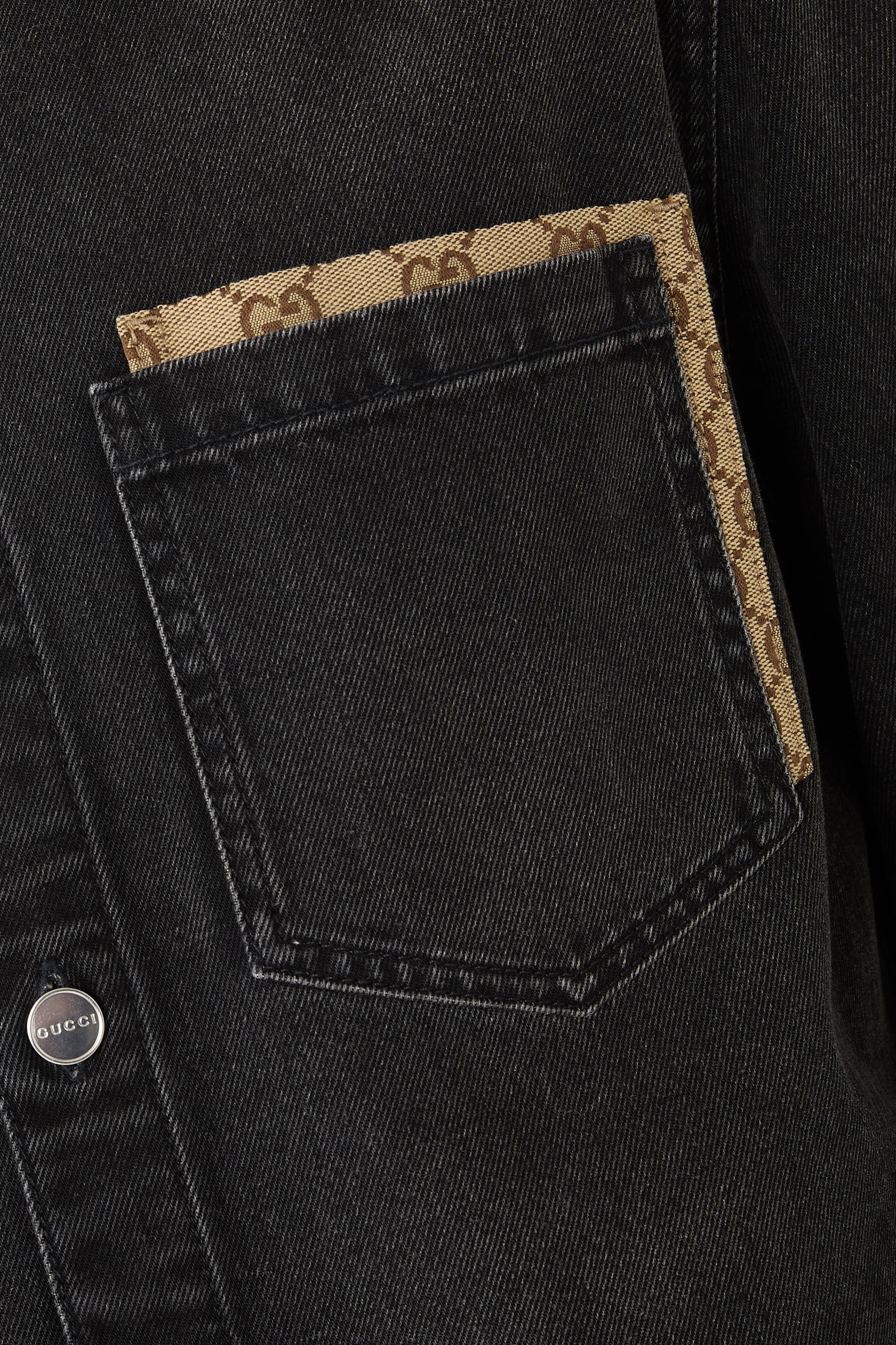 قميص قطن دنيم بلون باهت