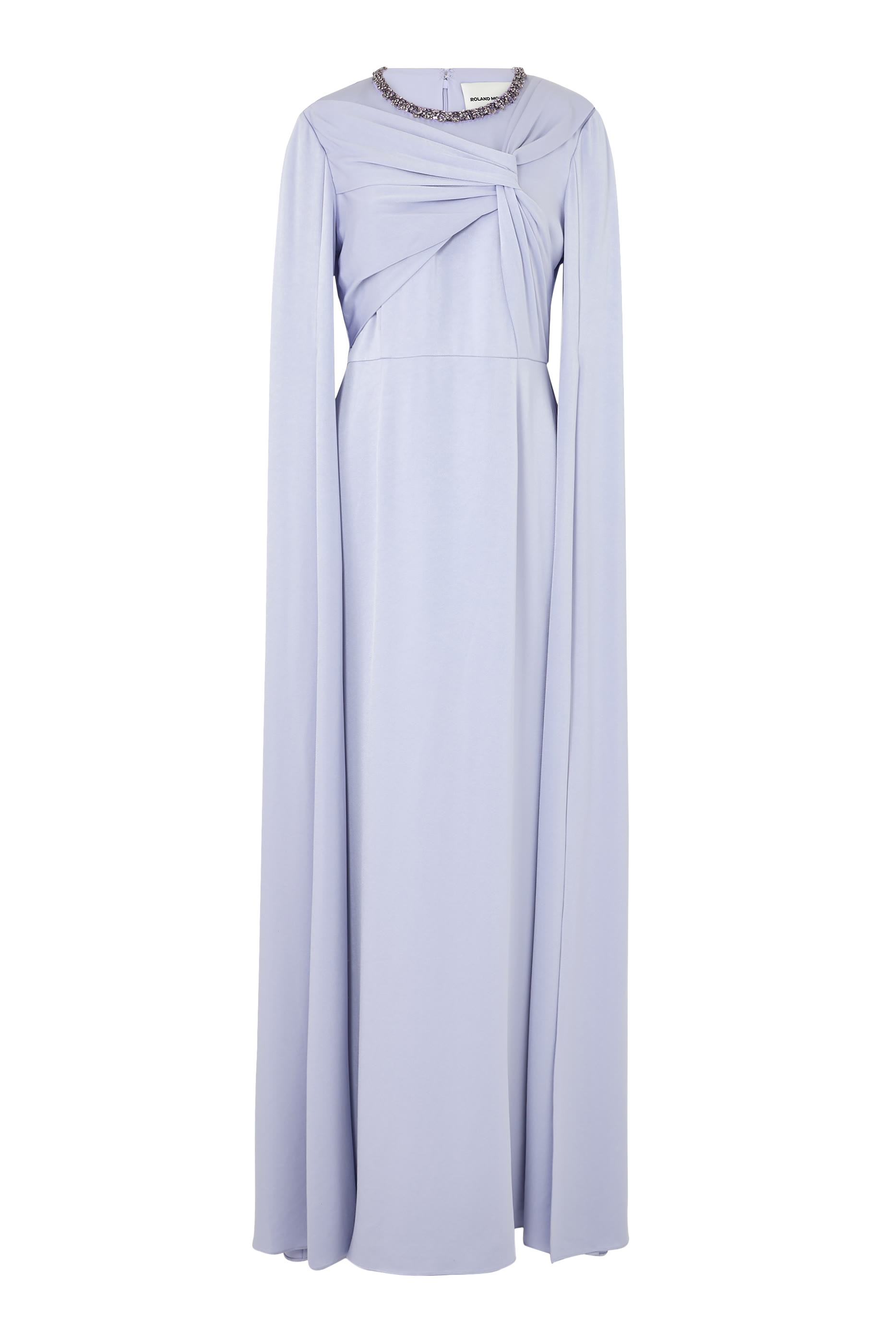 فستان سهرة باكمام بتصميم كاب 