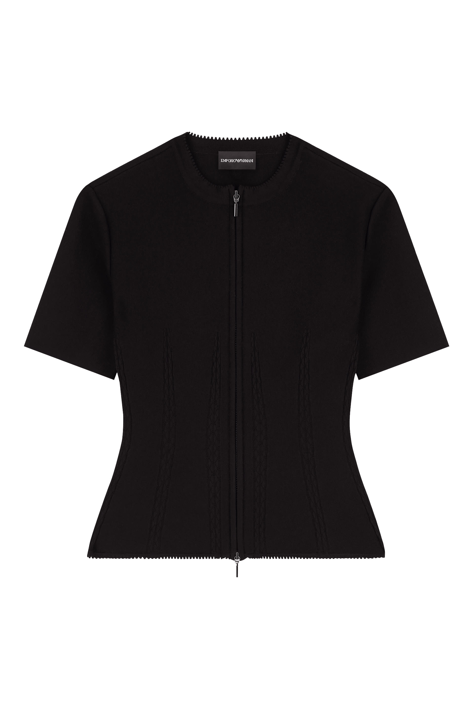 جاكيت بحياكة مطاطية بسحاب